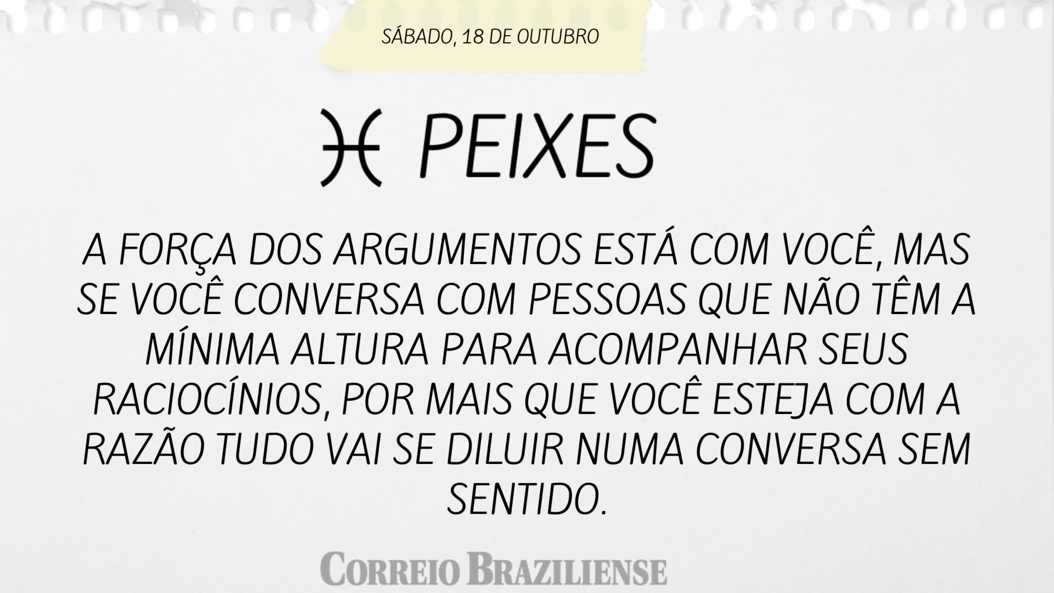 Hor&oacute;scopo | 18 de outubro