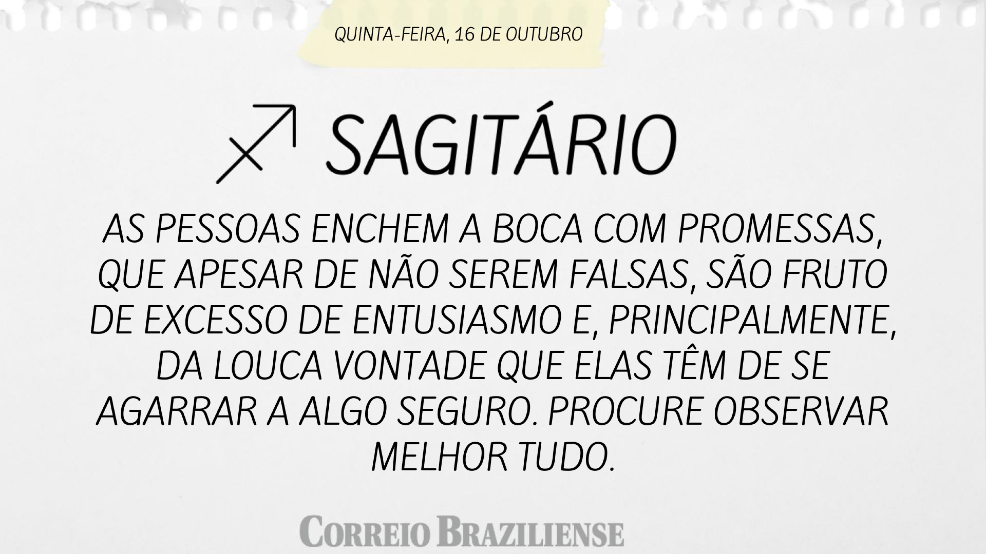 Hor&oacute;scopo | 16 de outubro