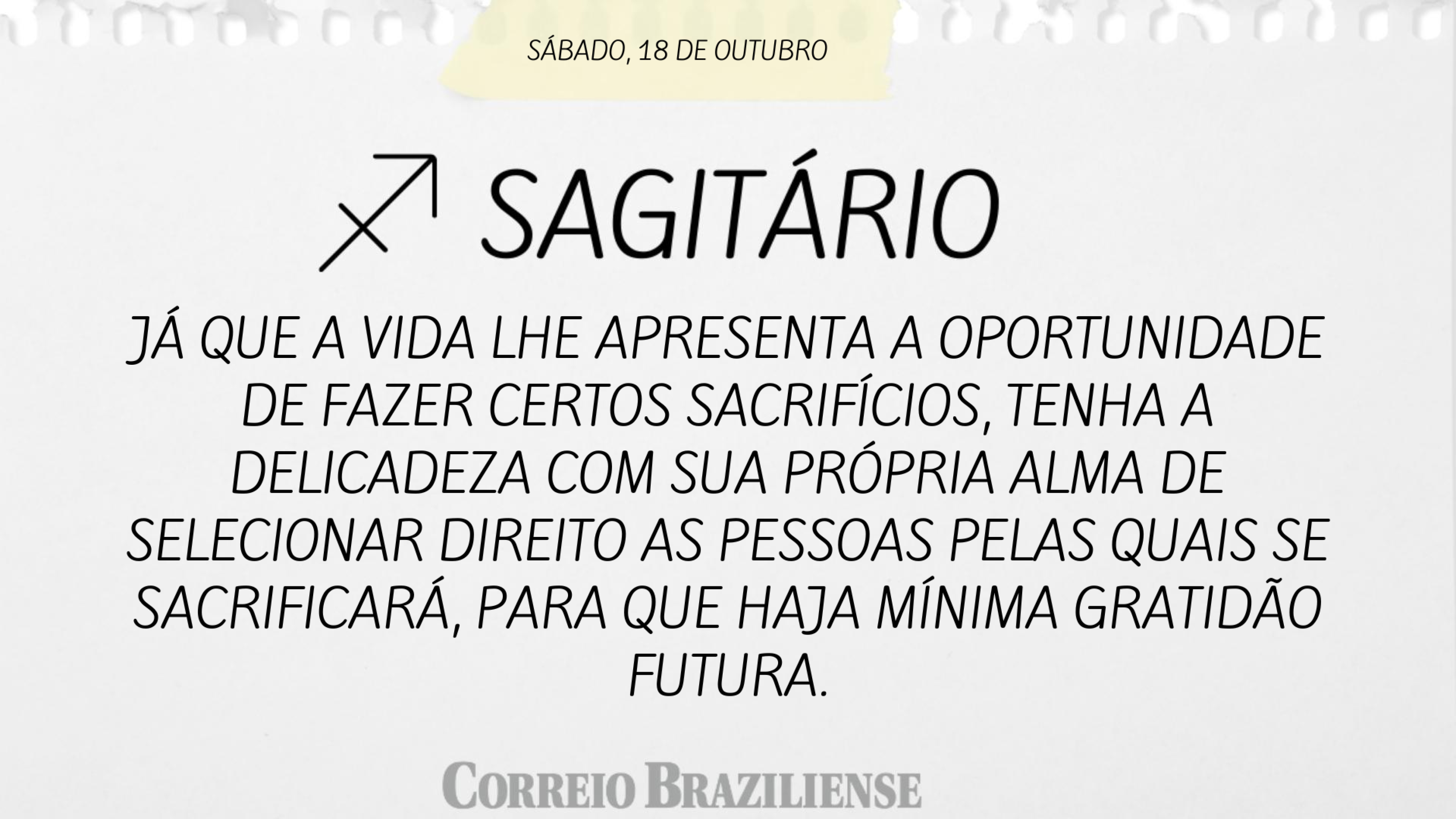 Hor&oacute;scopo | 18 de outubro