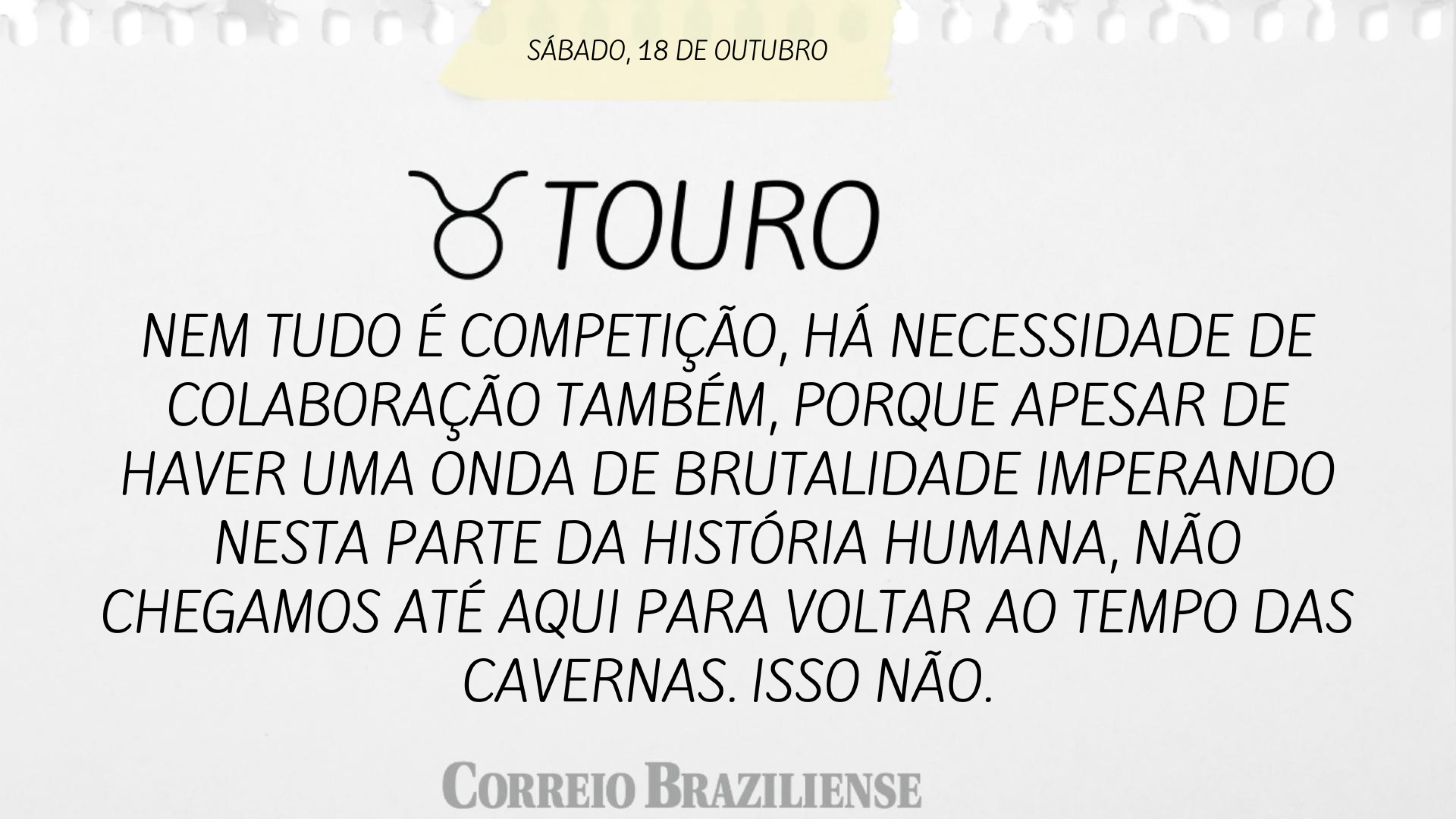 Hor&oacute;scopo | 18 de outubro