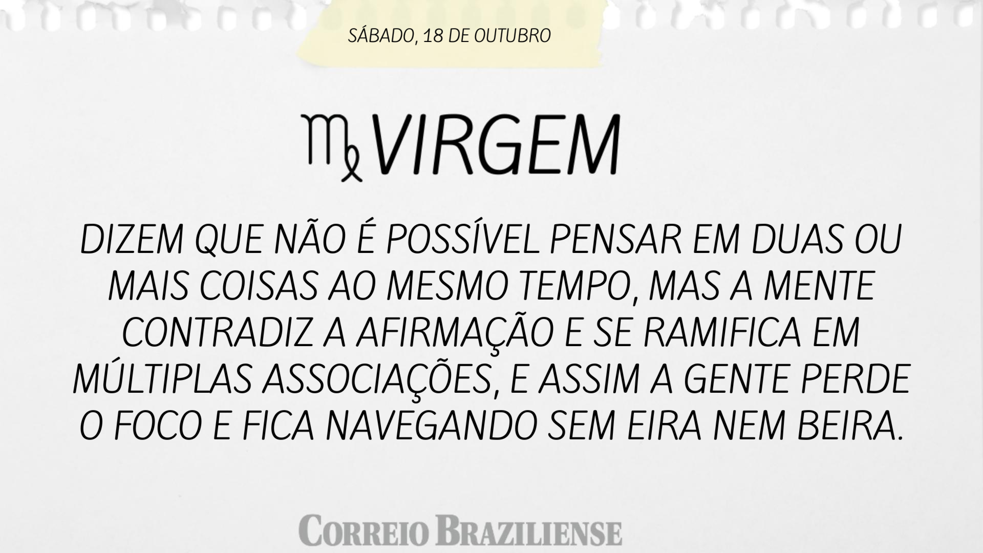 Hor&oacute;scopo | 18 de outubro