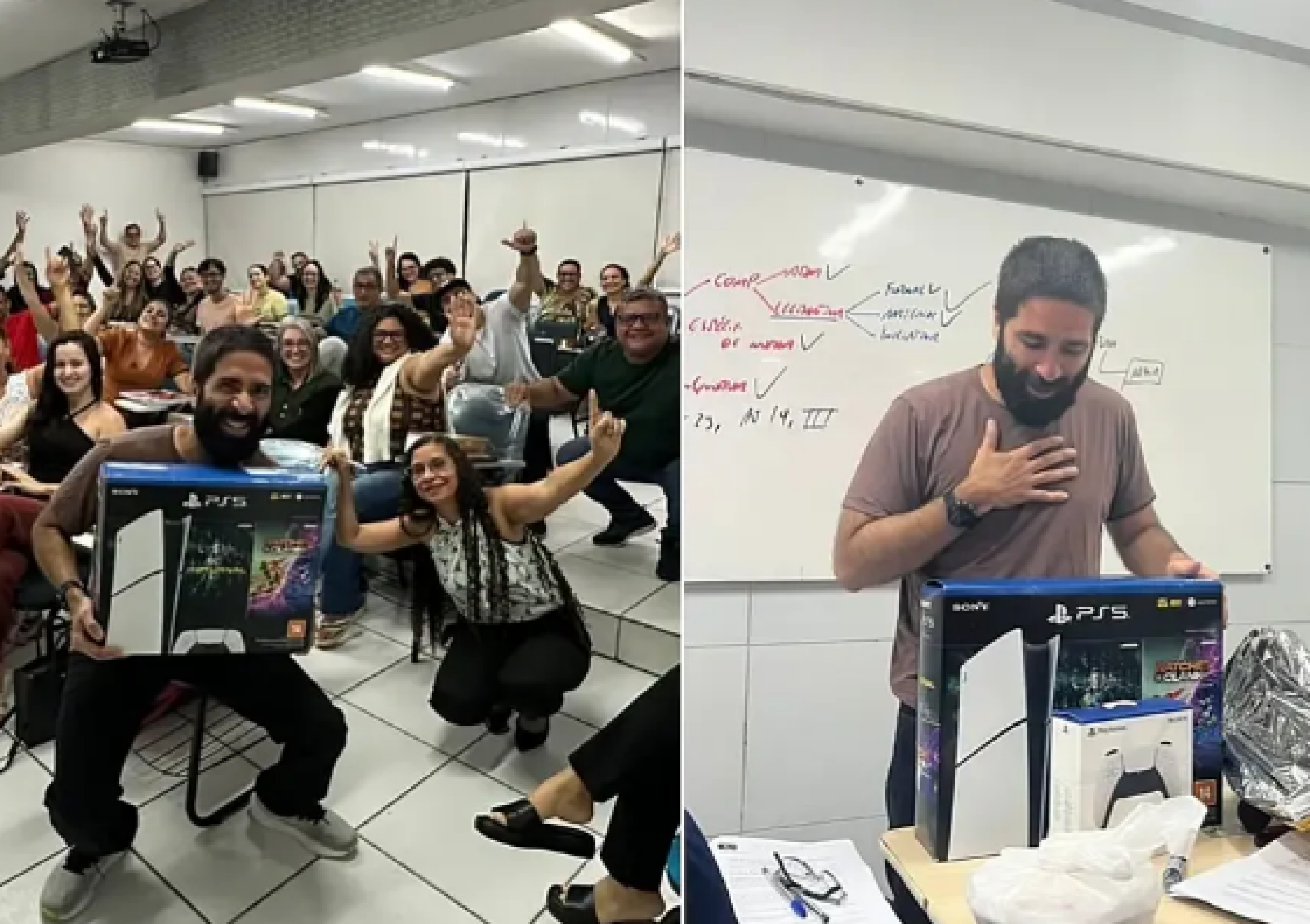 Professor de Direito é presenteado por alunos com Playstation 5