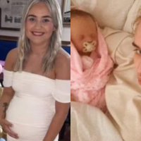 A escocesa Kira Cousins forjou a própria gravidez e simulou o nascimento da criança por meio de um bebê reborn -  (crédito: Reprodução/Facebook/Tiktok/@naevemcrobert)