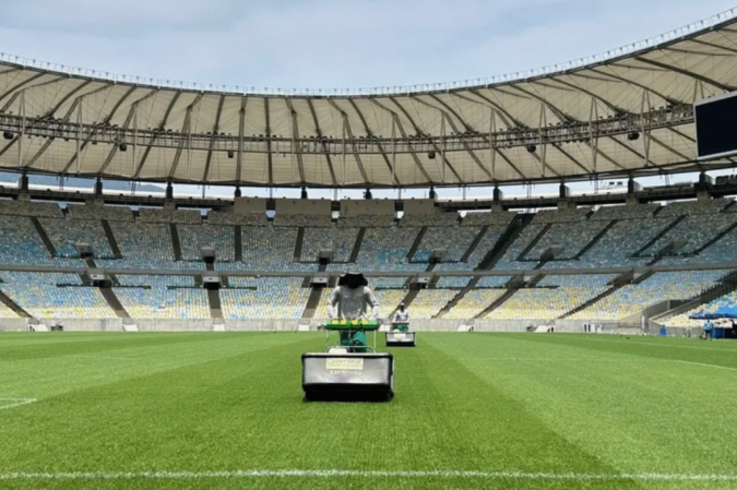Gramado do Maracanã
- (crédito: Divulgação/Maracanã) Gramado do Maracanã
- (crédito: Divulgação/Maracanã)