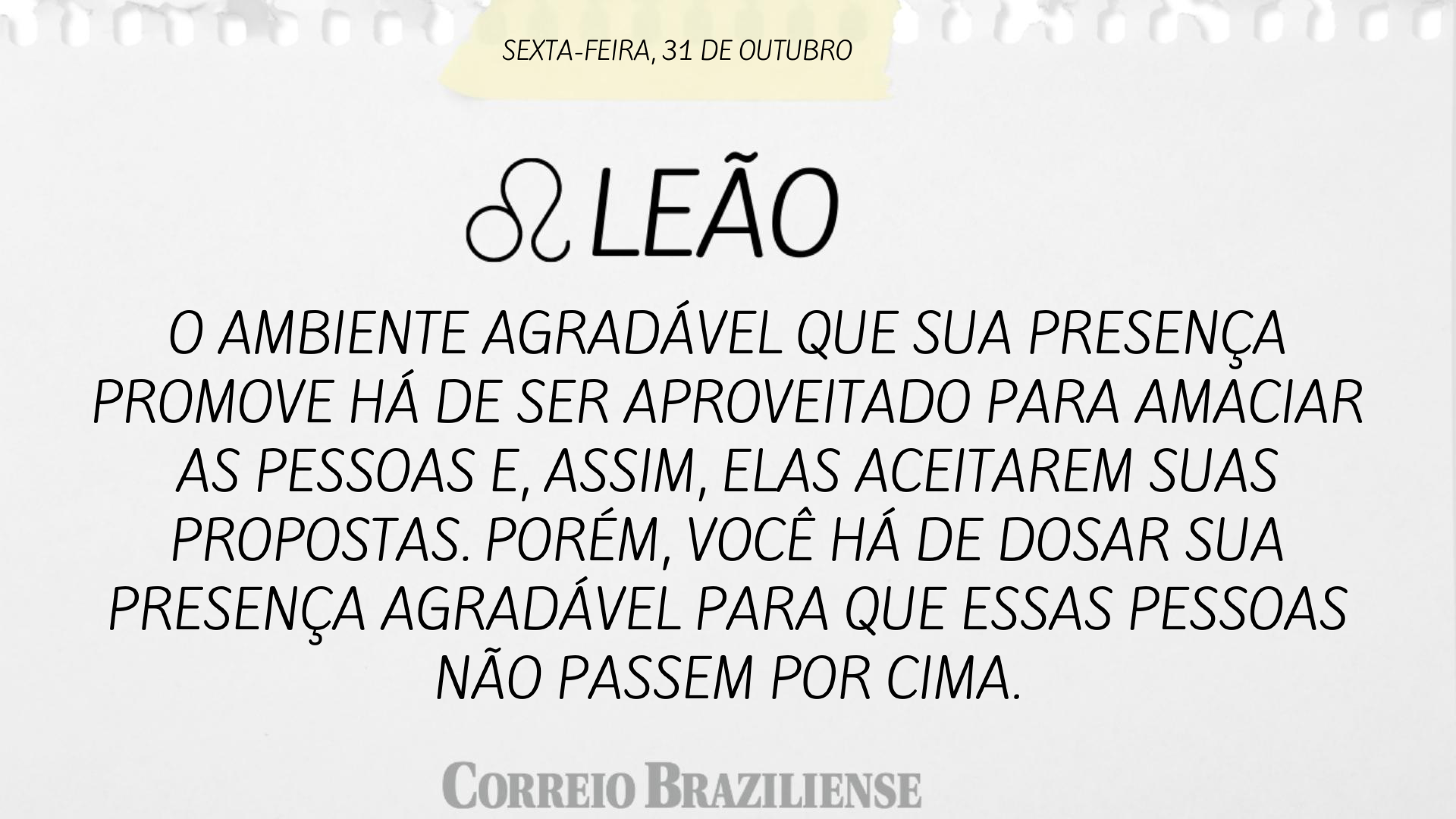 Hor&oacute;scopo desta sexta