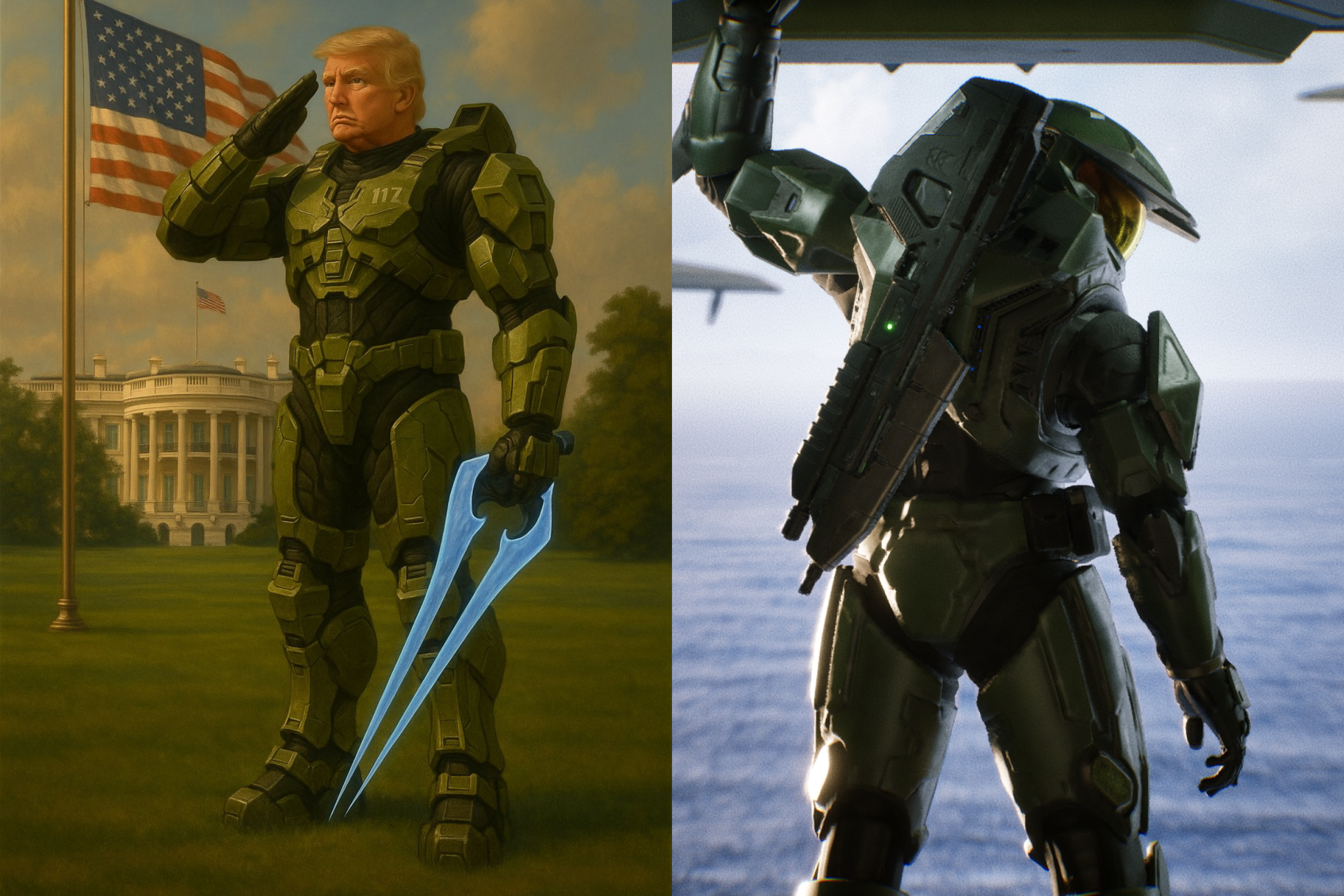 Trump entra na guerra dos consoles vestido como Master Chief