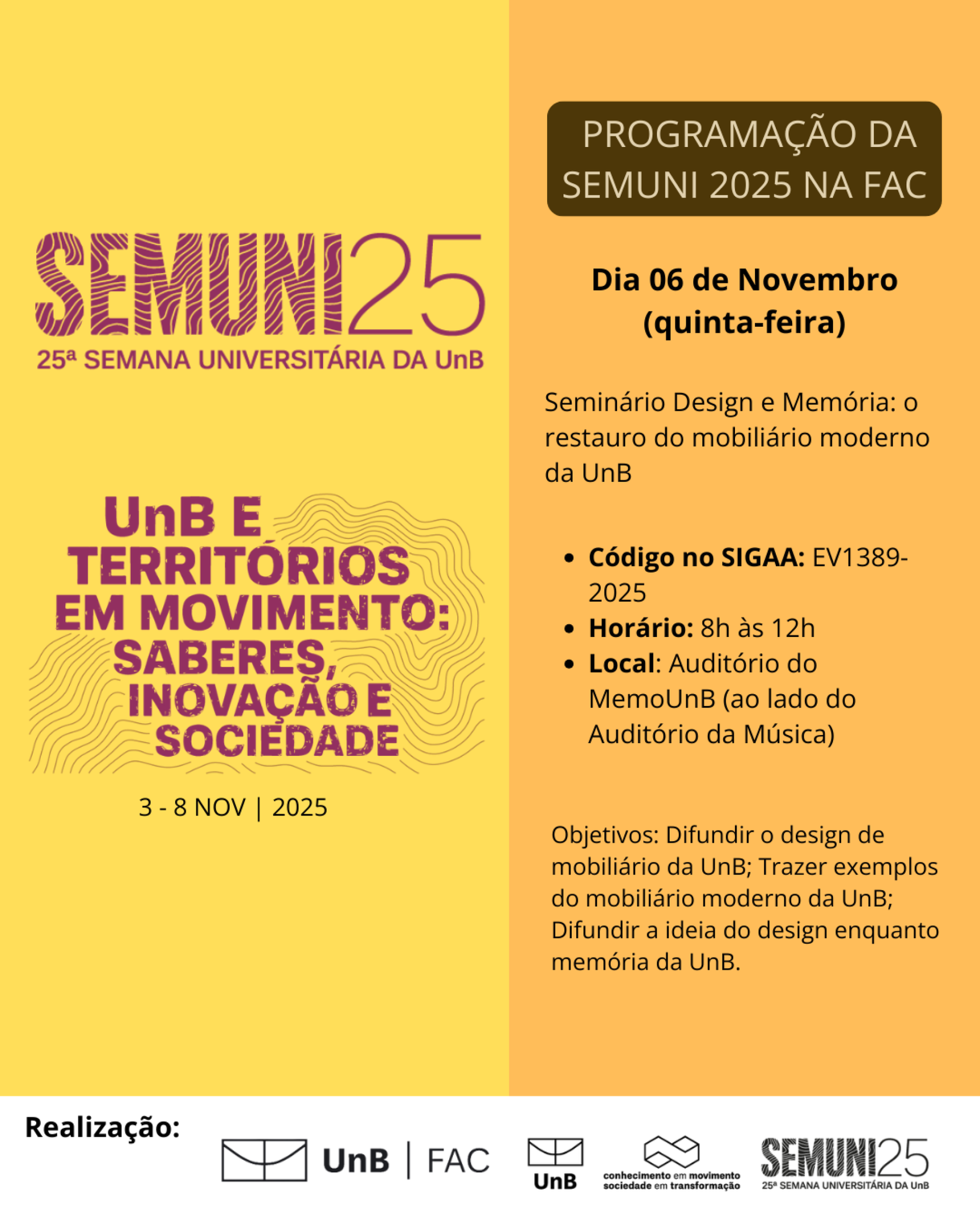Programa&ccedil;&atilde;o 25&ordf; Semuni