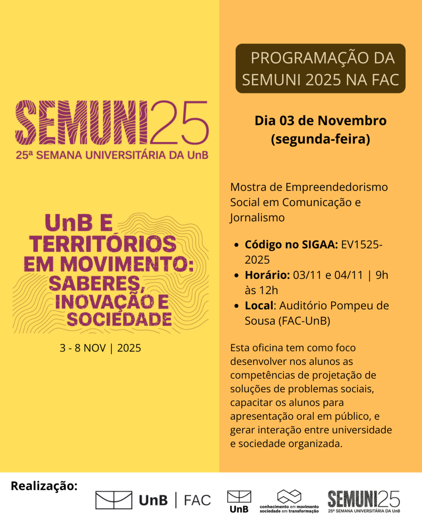 Programa&ccedil;&atilde;o 25&ordf; Semuni