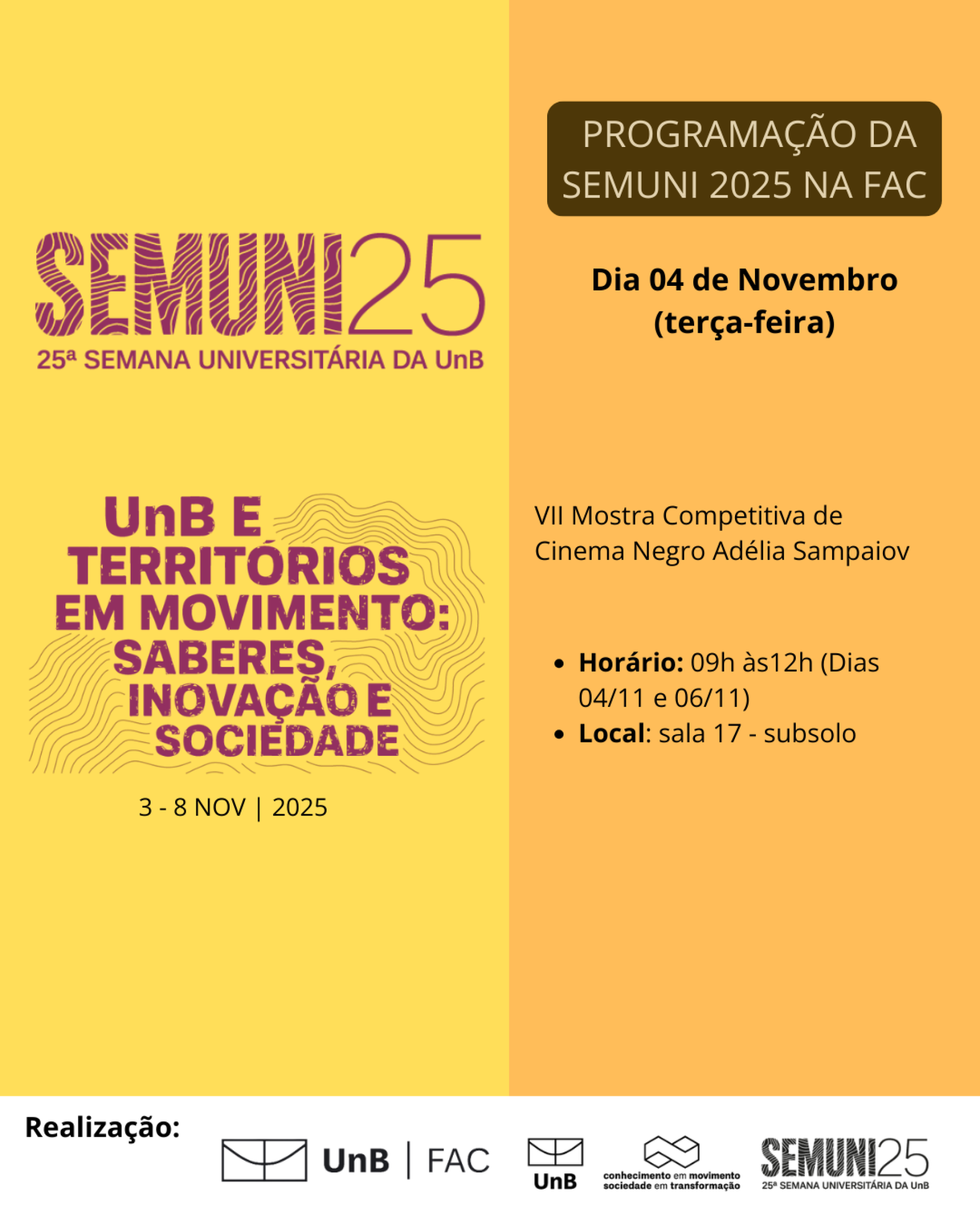 Programa&ccedil;&atilde;o 25&ordf; Semuni