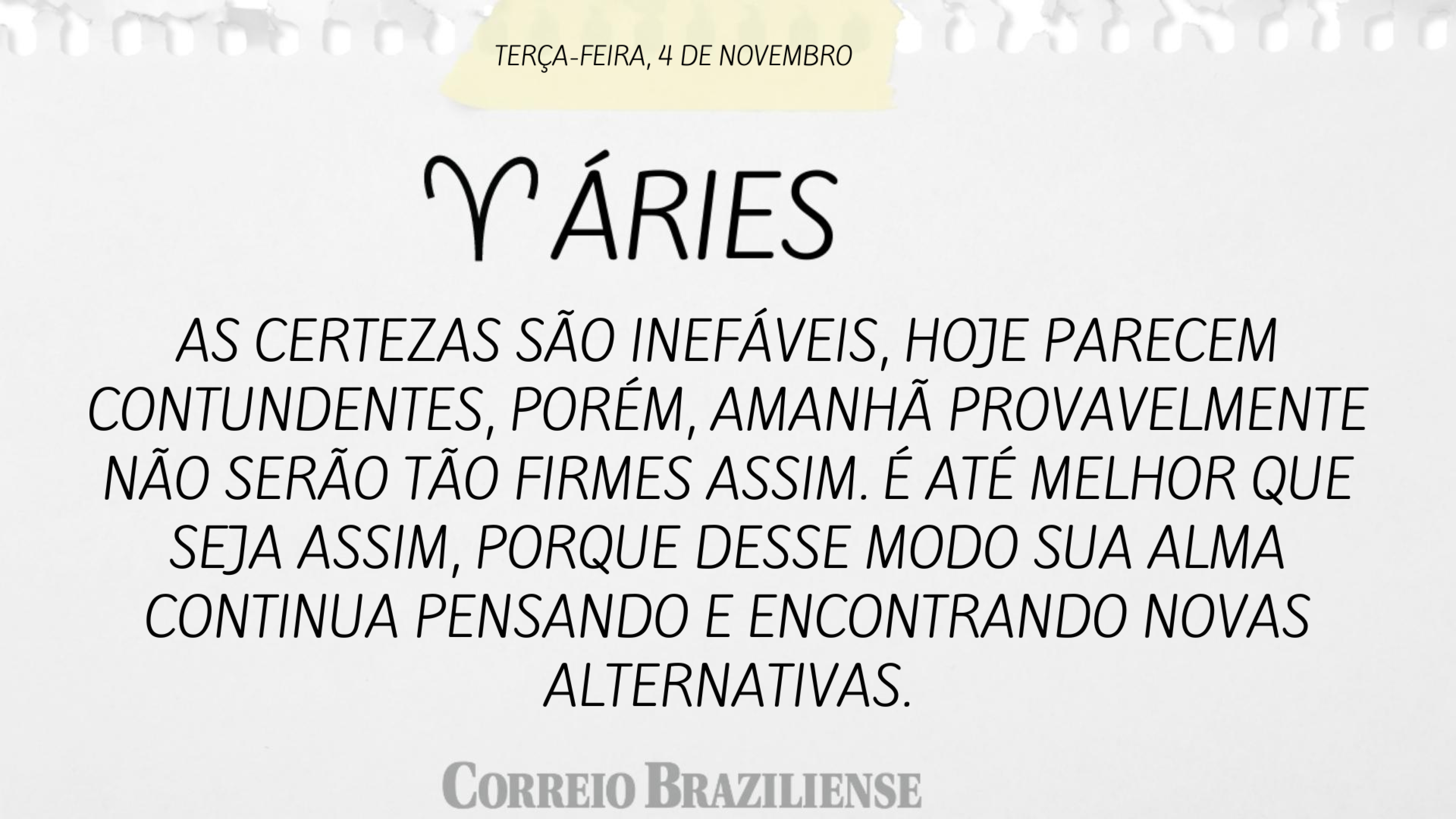 Horóscopo desta quarta