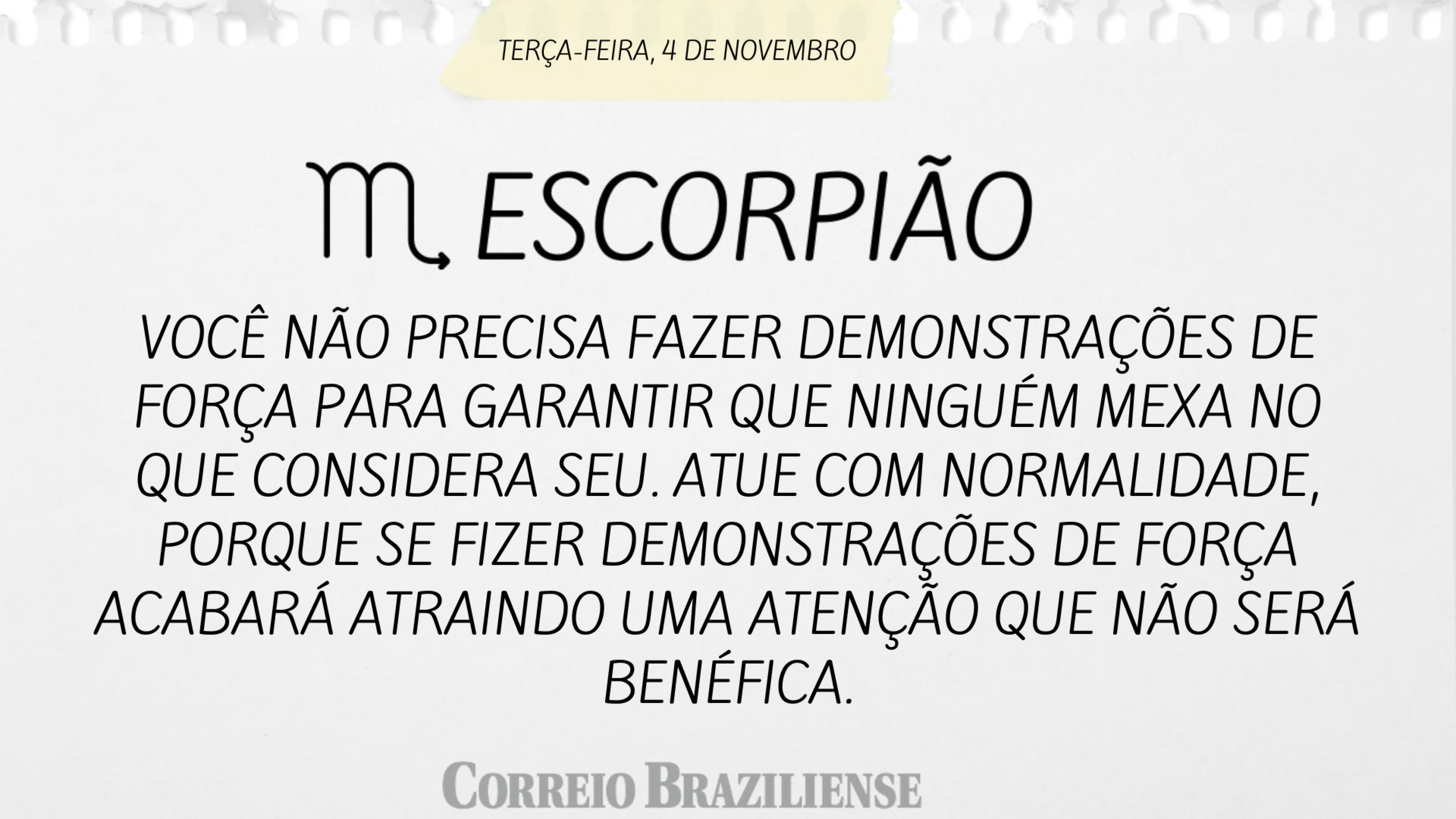 Horóscopo desta quarta