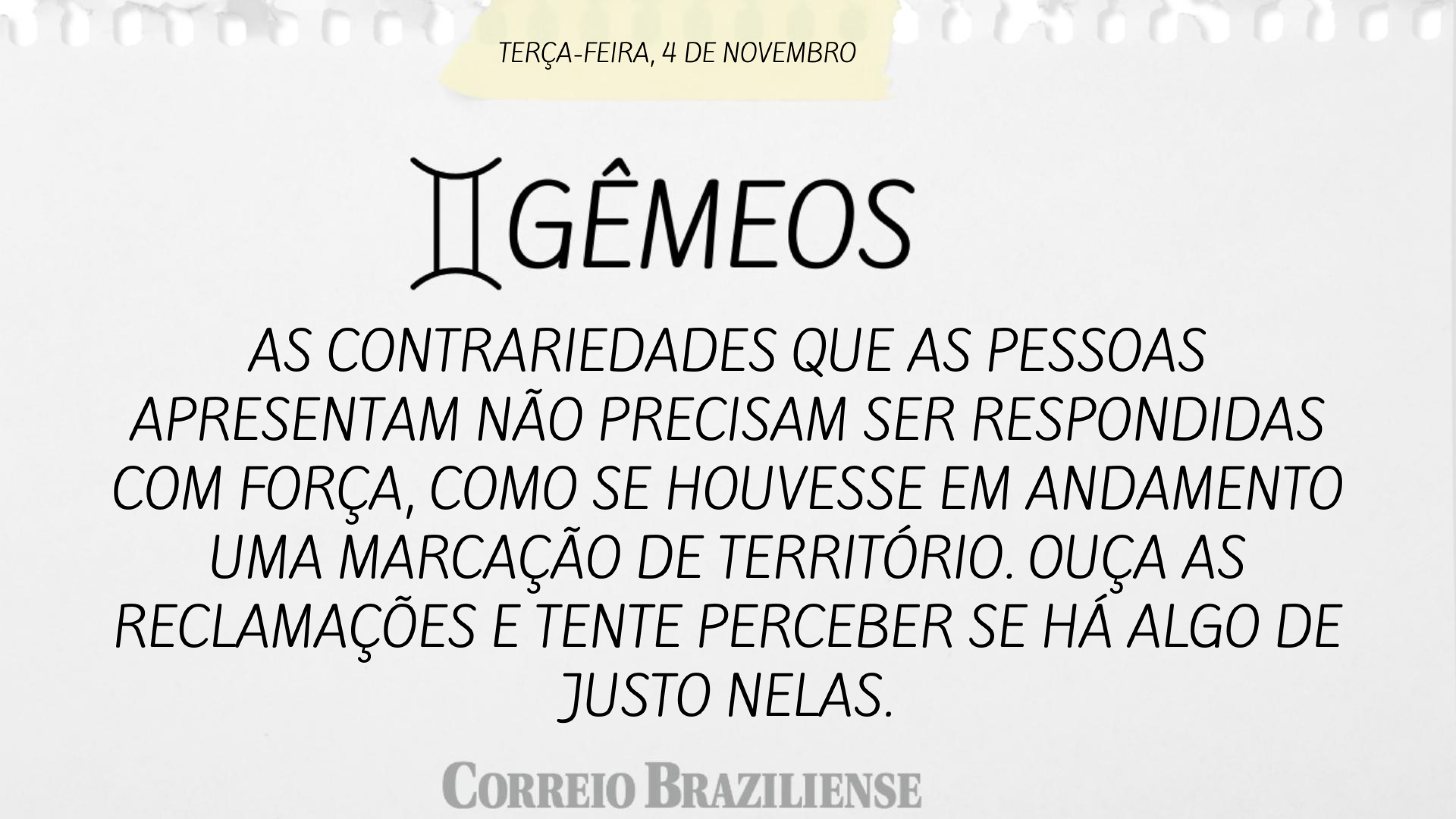 Horóscopo desta quarta