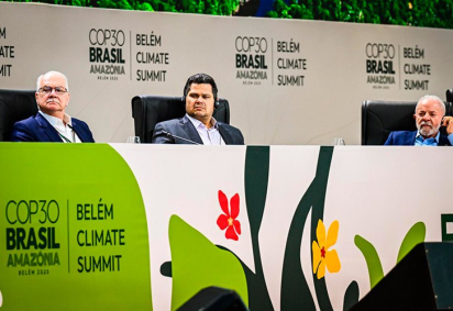 Em discurso na abertura, Alcolumbre enalteceu o Brasil quando se referiu à preservação ambiental no cenário nacional -  (crédito: Agência Senado ) -Em discurso na abertura, Alcolumbre enalteceu o Brasil quando se referiu à preservação ambiental no cenário nacional -  (crédito: Agência Senado )