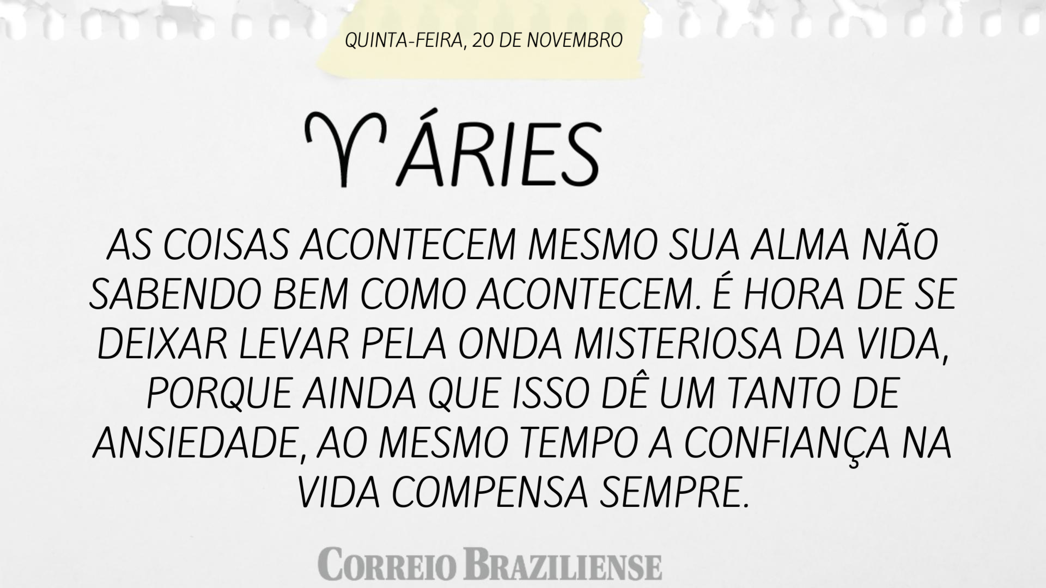 Hor&oacute;scopo | 20 de novembro