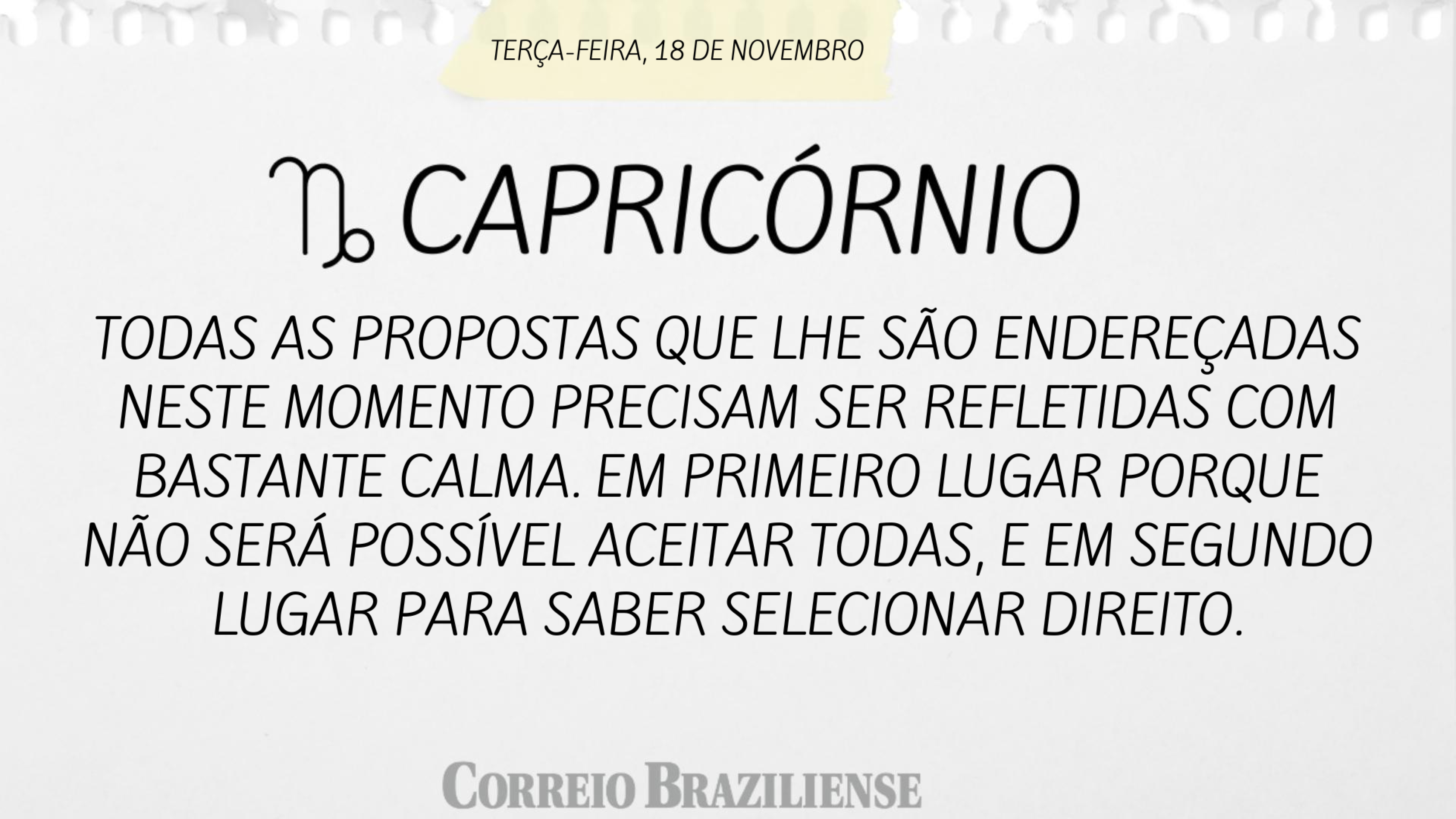 Hor&oacute;scopo | 18 de novembro