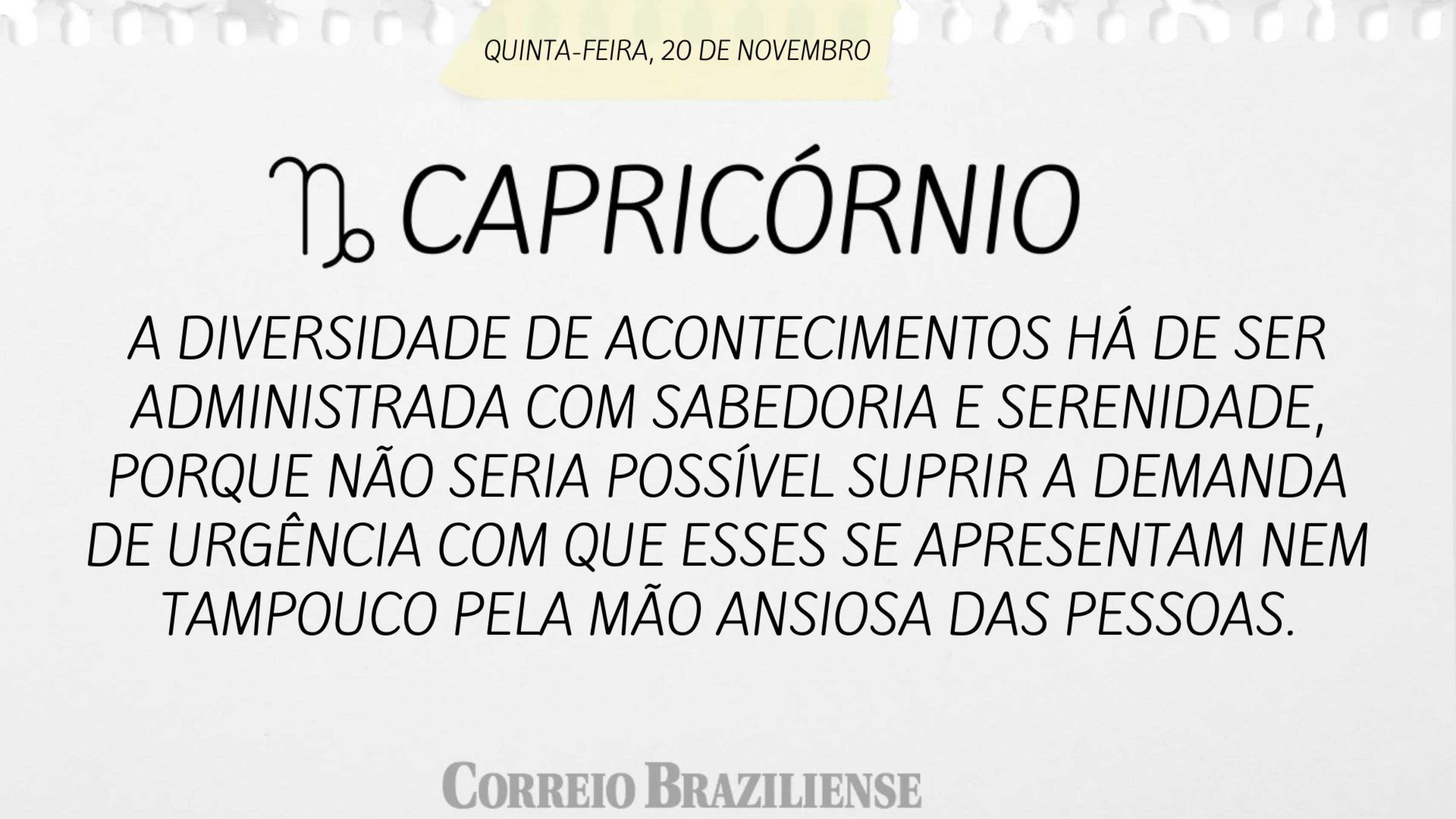 Hor&oacute;scopo | 20 de novembro