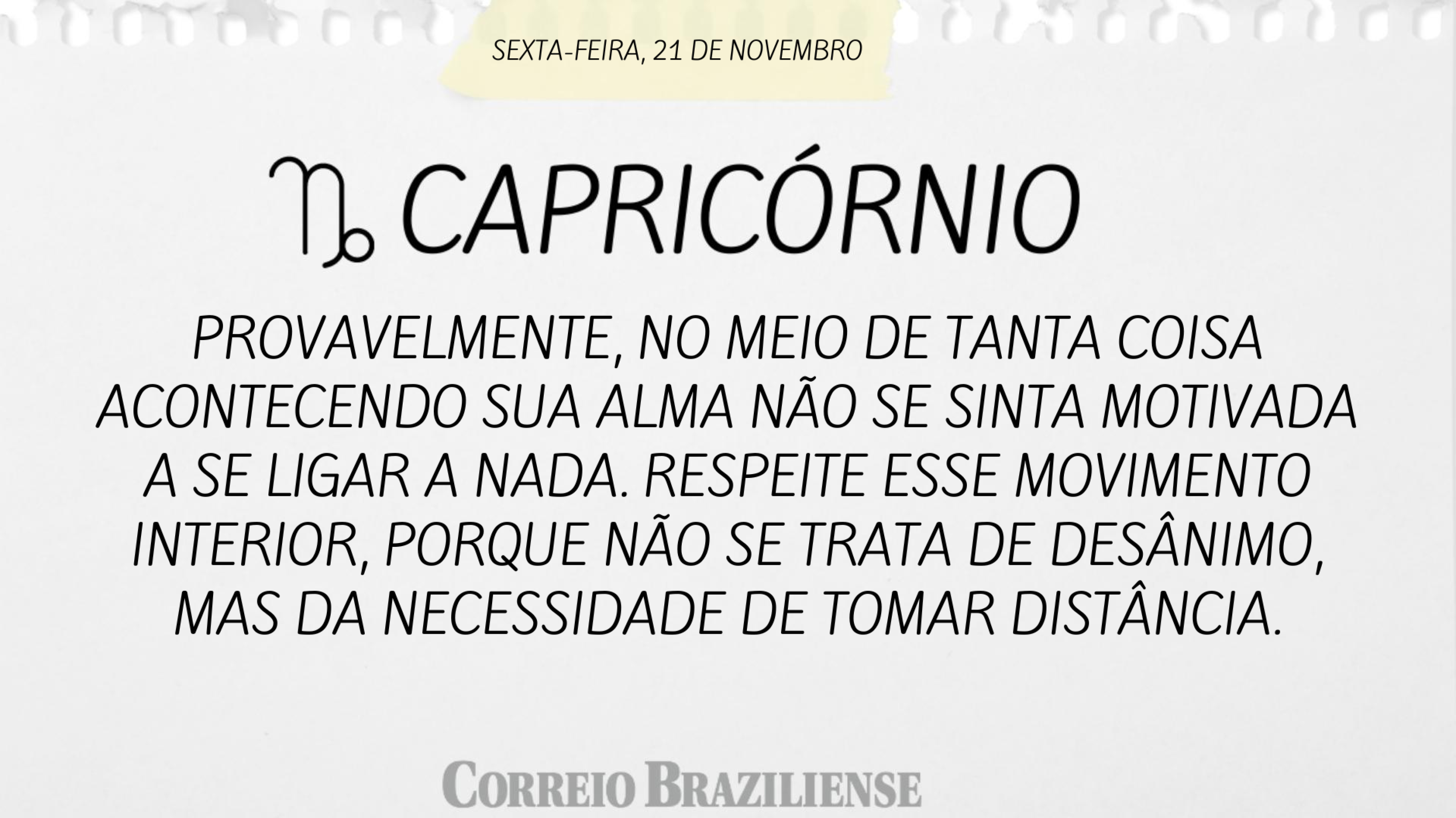 Hor&oacute;scopo | 21 de novembro