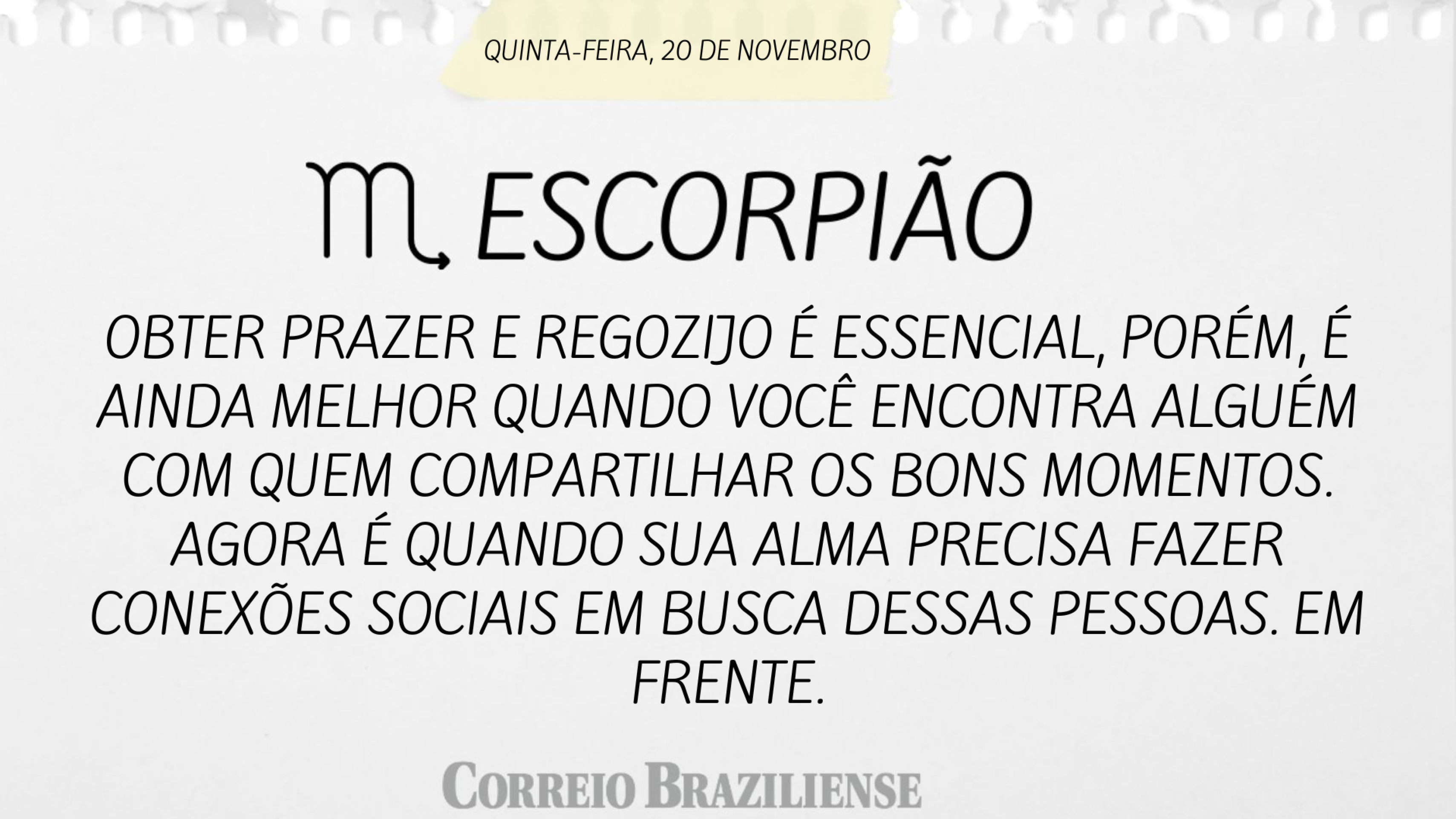 Hor&Atilde;&sup3;scopo | 20 de novembro