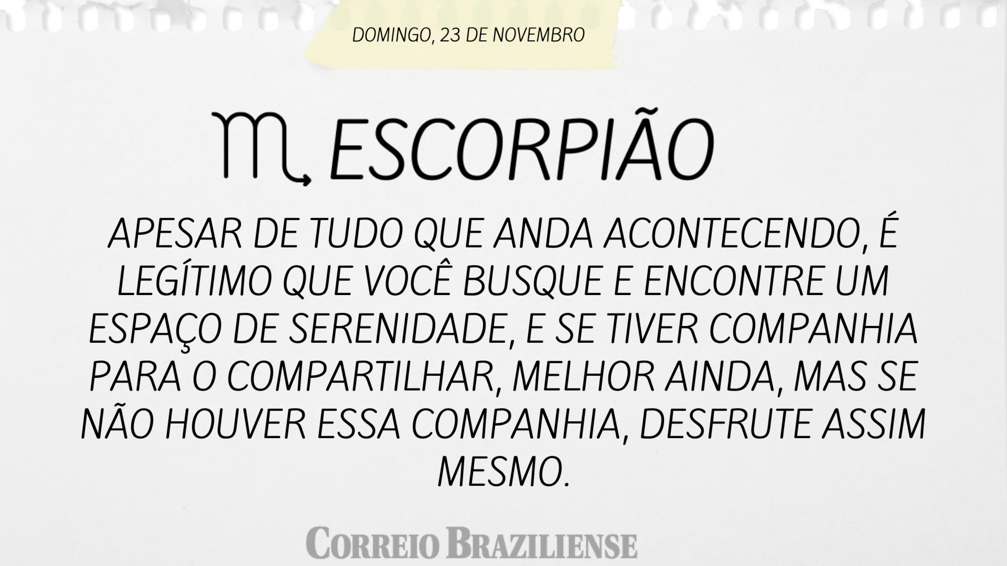 Horóscopo | 23 de novembro