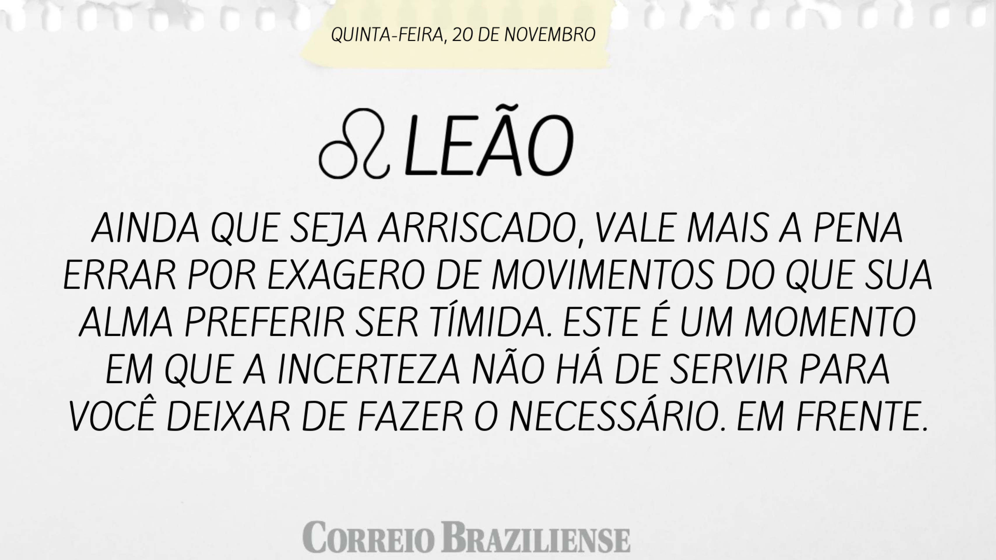 Hor&oacute;scopo | 20 de novembro