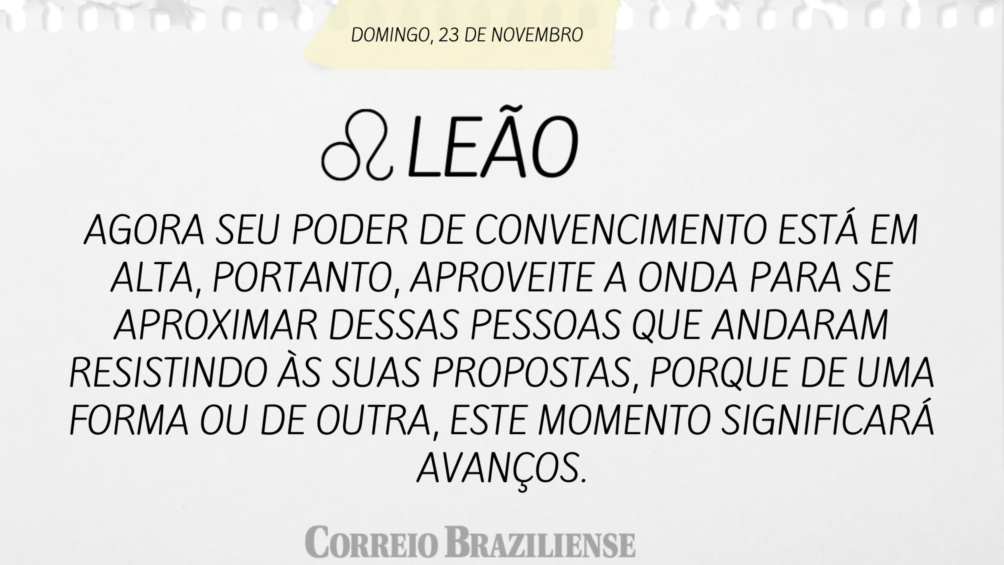 Horóscopo | 23 de novembro
