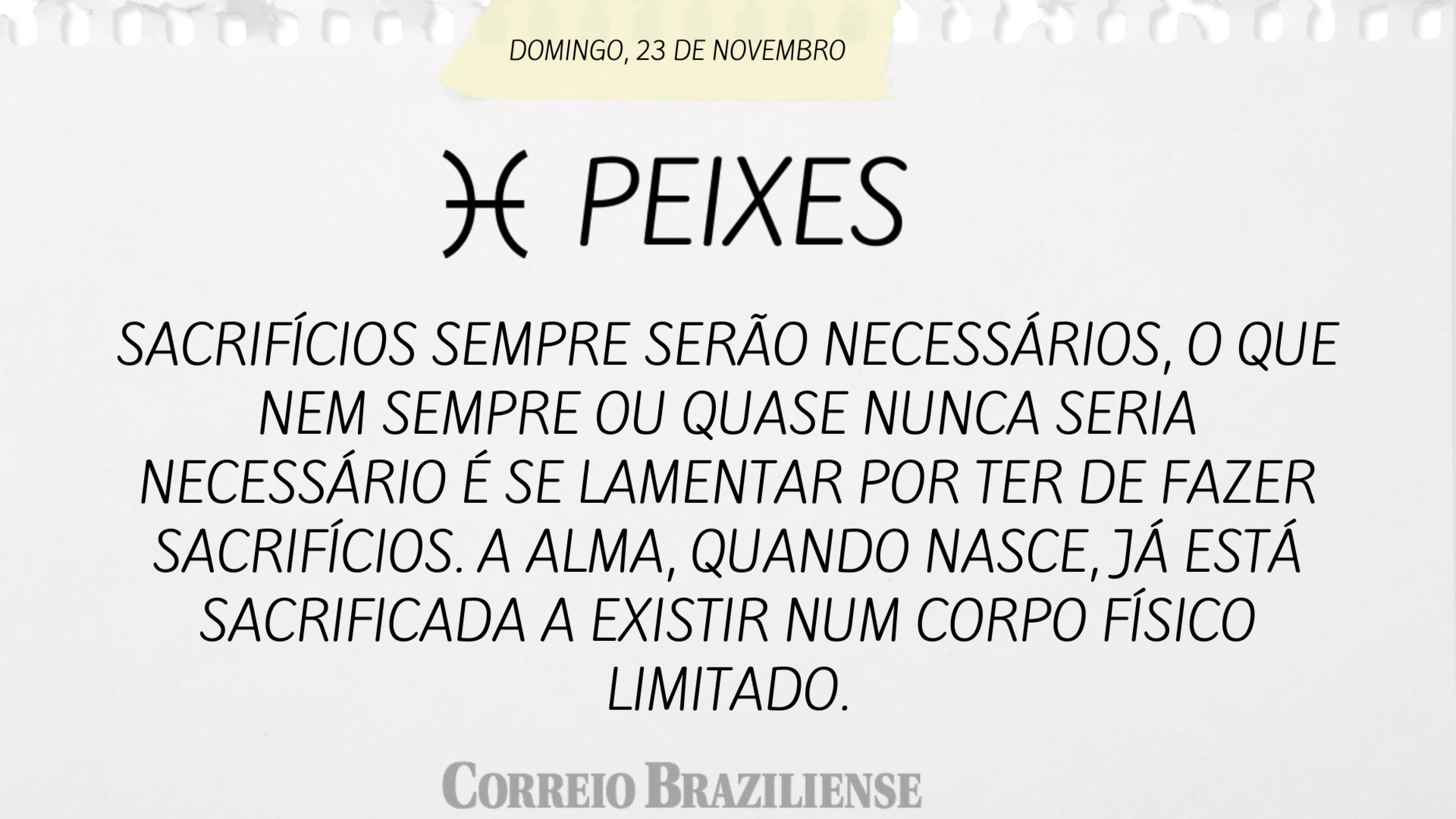 Horóscopo | 23 de novembro