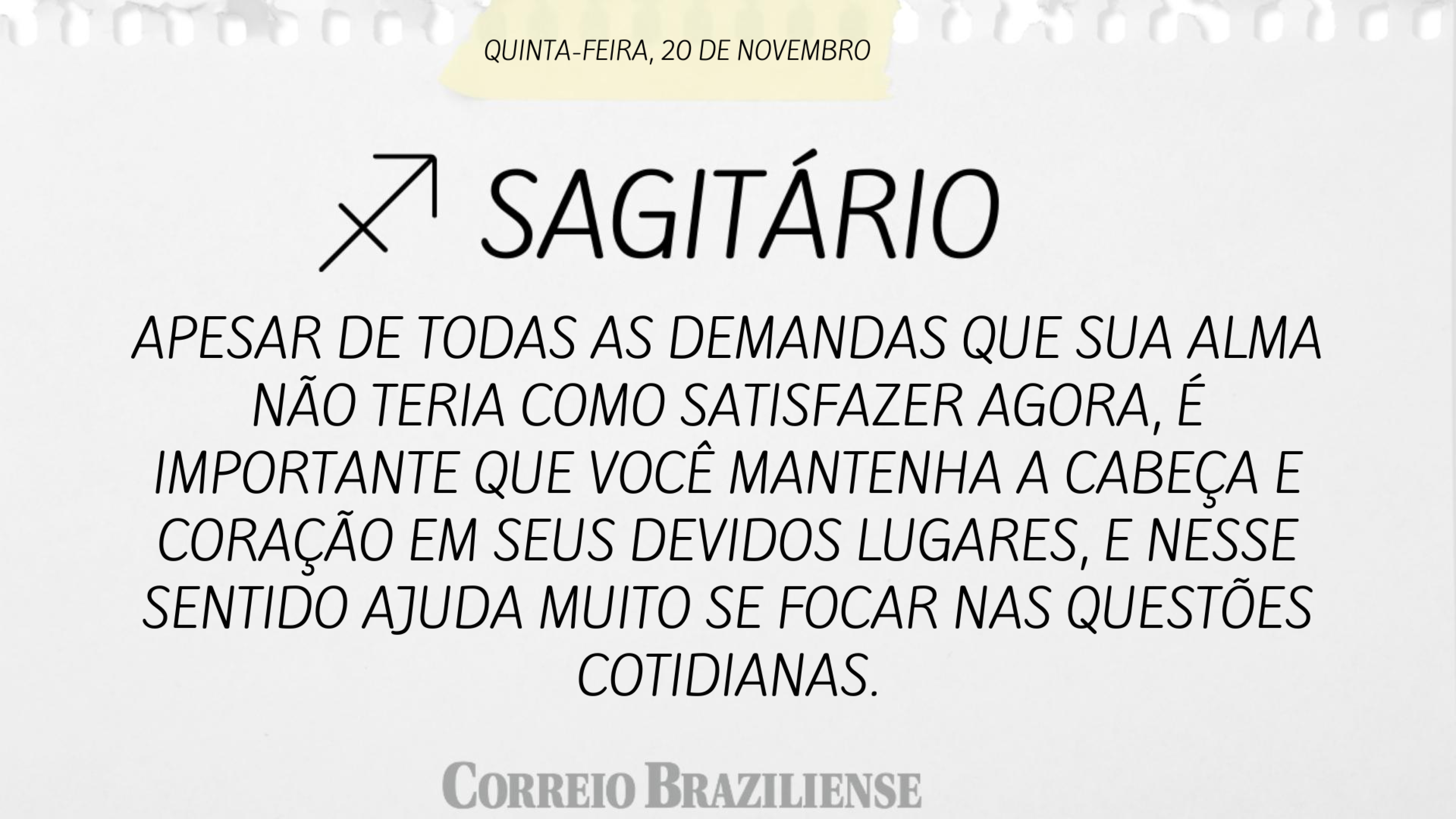 Hor&oacute;scopo | 20 de novembro