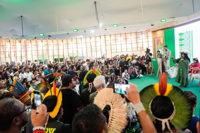 Zona Verde da COP30 teve intensa programação com a participação de indígenas, quilombolas e ribeirinhas - (crédito: Leo Otero / Ministério dos Povos Indígenas ) Zona Verde da COP30 teve intensa programação com a participação de indígenas, quilombolas e ribeirinhas - (crédito: Leo Otero / Ministério dos Povos Indígenas )