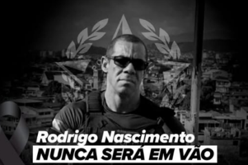 Arte postada pela polícia lamenta a morte de Rodrigo Vasconcellos - (crédito: Reprodução / Instagram / @policiacivil_rj) Arte postada pela polícia lamenta a morte de Rodrigo Vasconcellos - (crédito: Reprodução / Instagram / @policiacivil_rj)