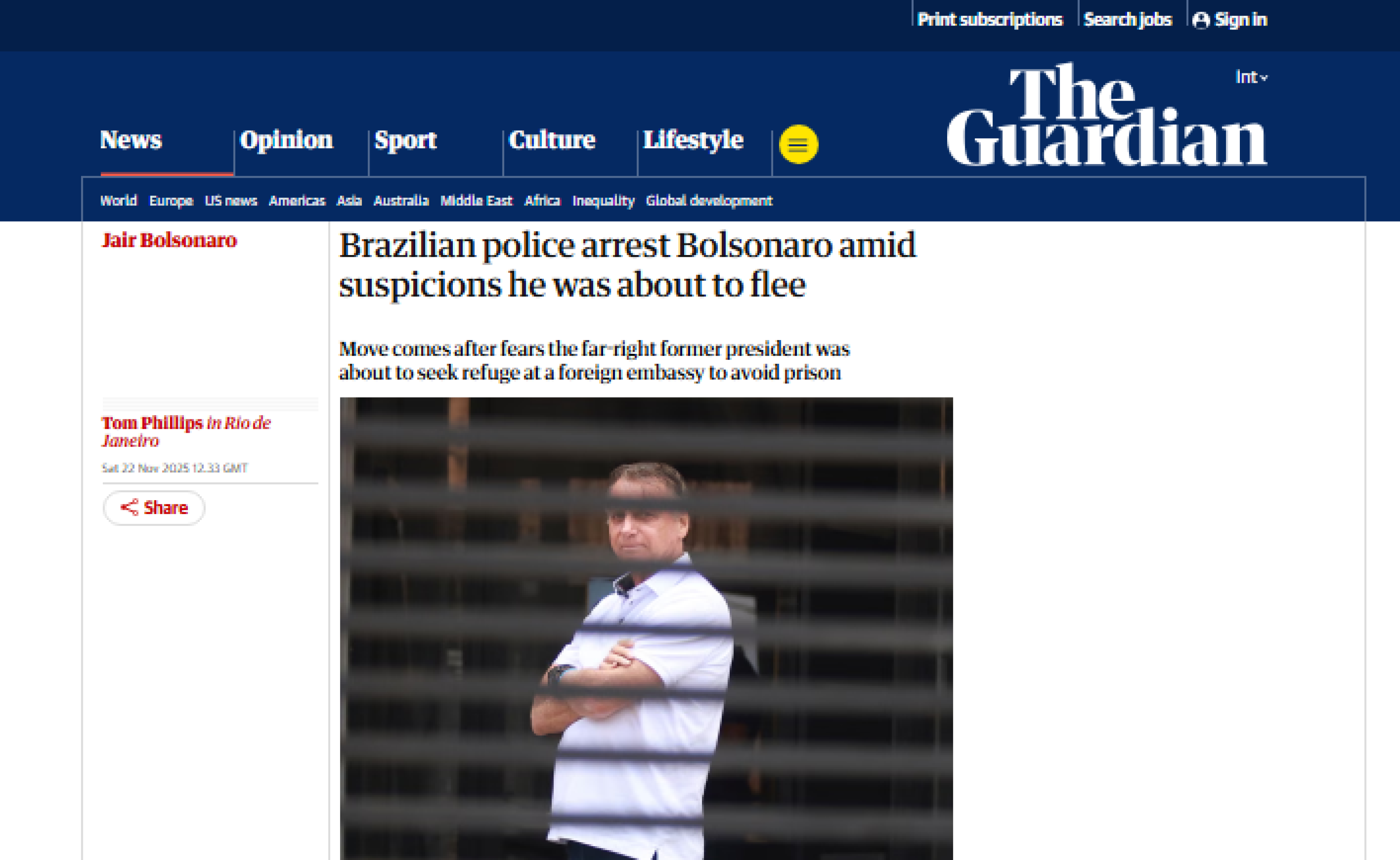 Repercussão no jornal The Guardian