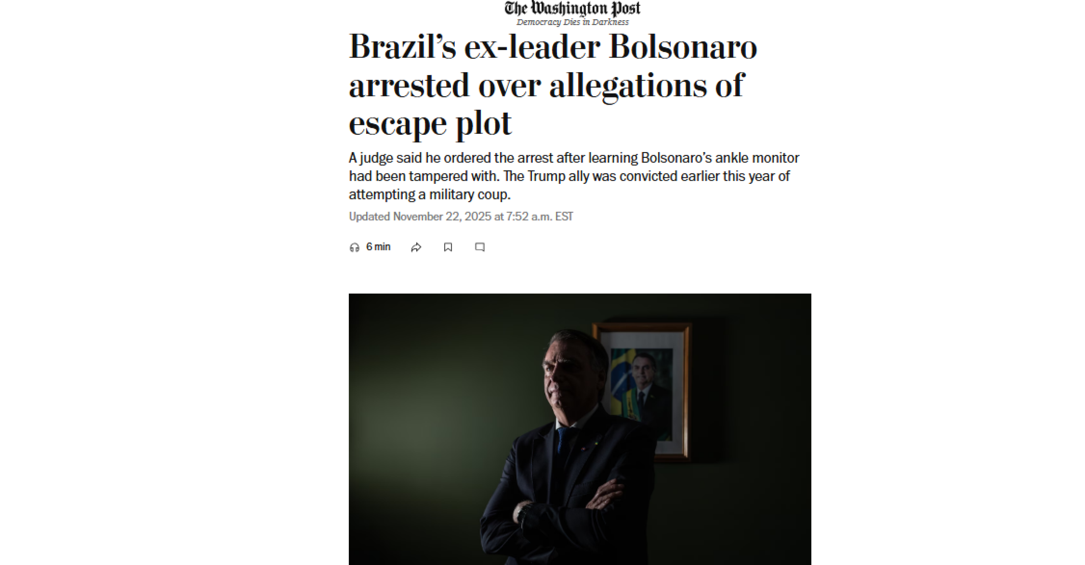 Repercussão no jornal The Washington Post