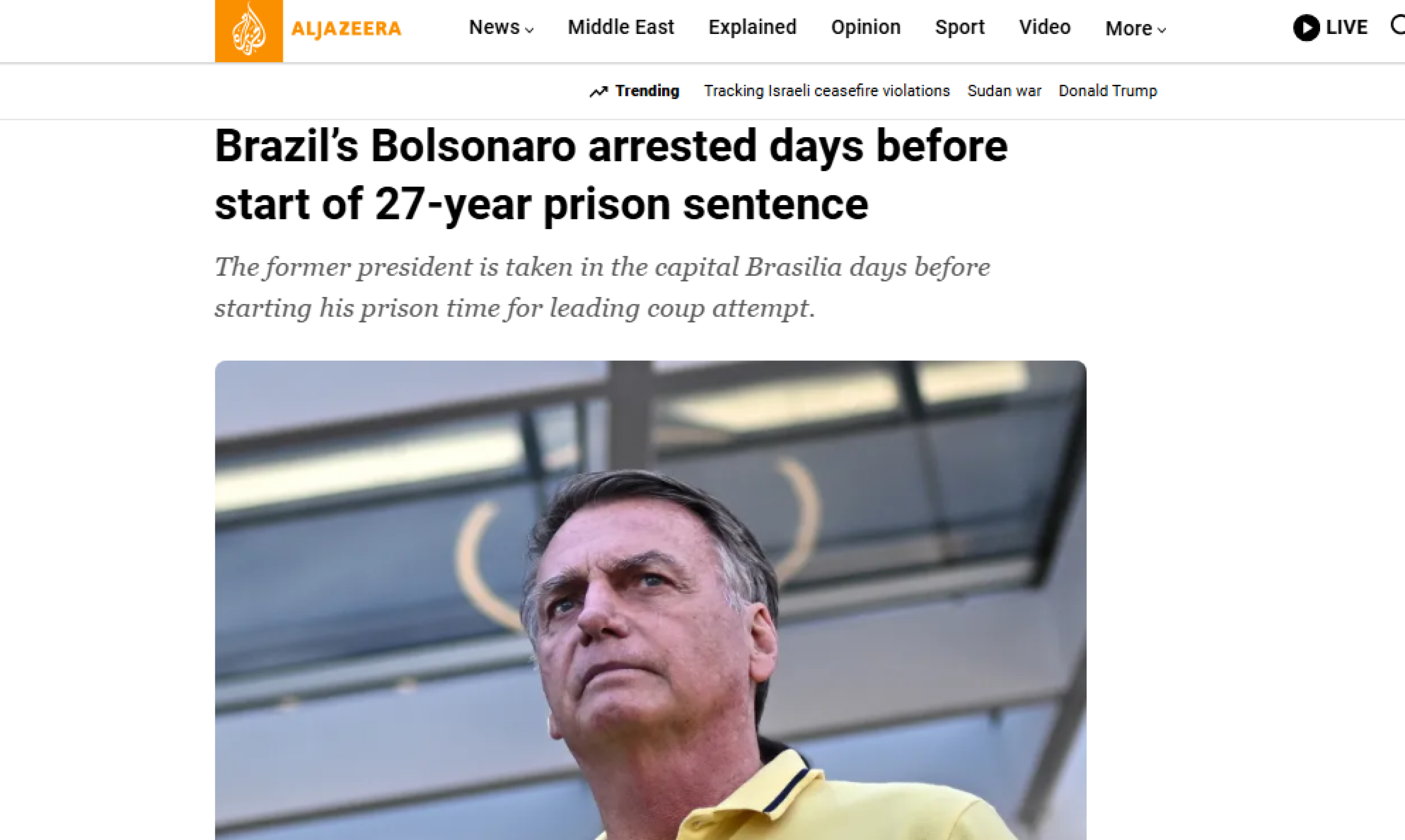 Repercussão no jornal Al Jazeera