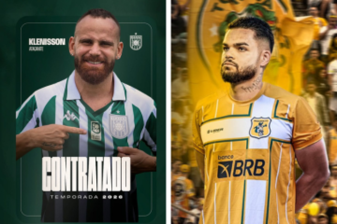 Klenisson é uma das contratações do Gama para 2026, enquanto João Teixeira defenderá o rival, Brasiliense - (crédito: Divulgação/Gama/Brasiliense) Klenisson é uma das contratações do Gama para 2026, enquanto João Teixeira defenderá o rival, Brasiliense - (crédito: Divulgação/Gama/Brasiliense)