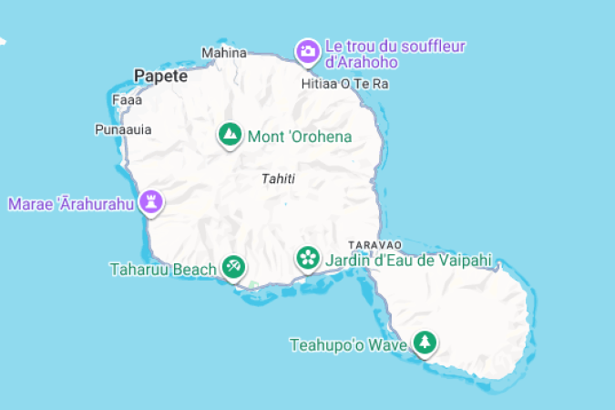 Ilha na Polinésia Francesa
 -  (crédito: Google Maps)