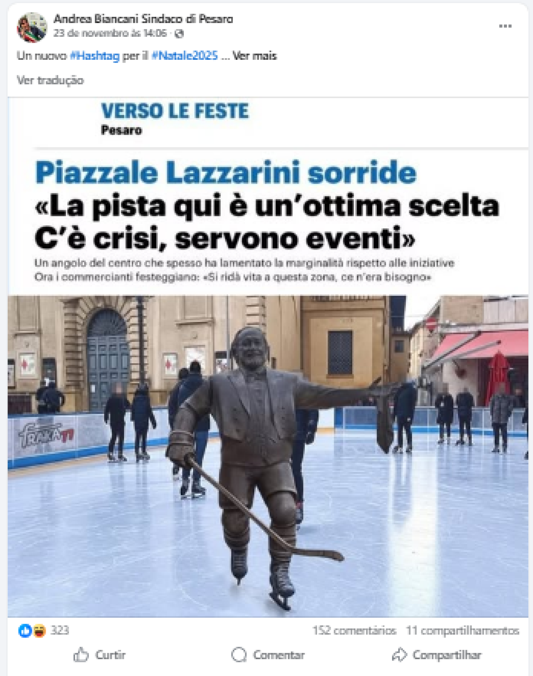 Prefeito Andrea Biancani ironiza situação em suas redes sociais