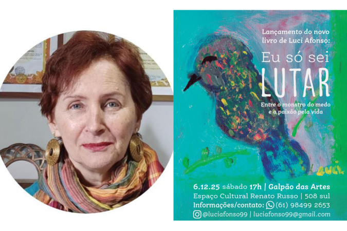 A escritora Luci Afonso, nascida em Araxá (MG), mas radicada em Brasília (DF), é autora do livro 'Eu só sei lutar — entre o monstro do medo e a paixão pela vida' - (crédito: Acervo pessoal) A escritora Luci Afonso, nascida em Araxá (MG), mas radicada em Brasília (DF), é autora do livro 'Eu só sei lutar — entre o monstro do medo e a paixão pela vida' - (crédito: Acervo pessoal)