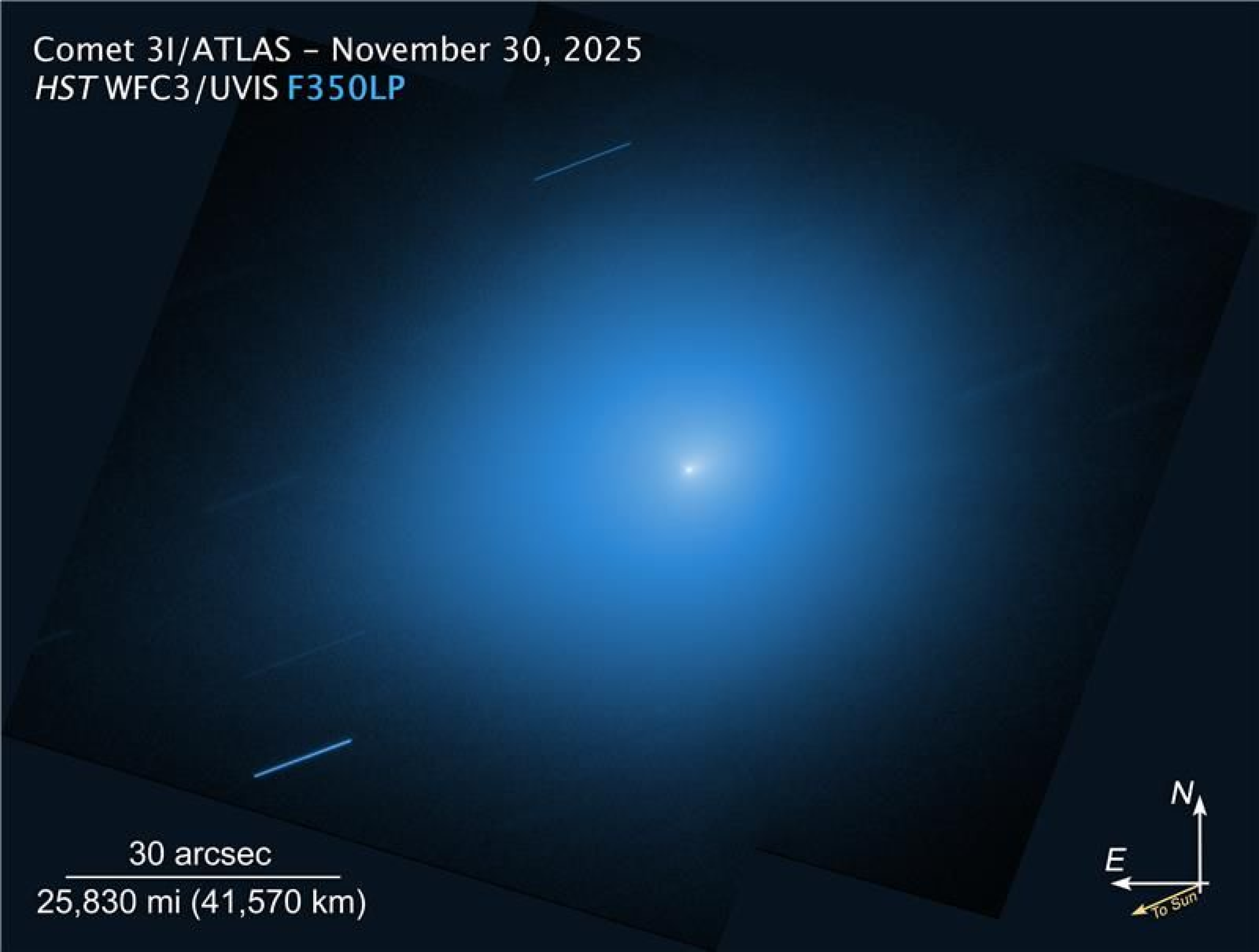 O Telescópio Espacial Hubble da NASA observou novamente o cometa interestelar 3I/ATLAS em 30 de novembro