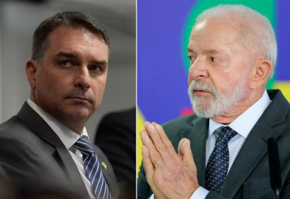 Flávio Bolsonaro seria derrotado por Lula por ampla margem em um eventual segundo turno nas eleições de 2026, segundo a mais recente pesquisa Datafolha -  (crédito: Foto: Saulo Cruz/Agência Senado e  Fabio Rodrigues-Pozzebom/Agência Brasil;Montagem: Wal Lima) -Flávio Bolsonaro seria derrotado por Lula por ampla margem em um eventual segundo turno nas eleições de 2026, segundo a mais recente pesquisa Datafolha -  (crédito: Foto: Saulo Cruz/Agência Senado e  Fabio Rodrigues-Pozzebom/Agência Brasil;Montagem: Wal Lima)