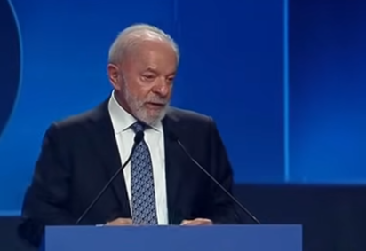 Lula discursa em lançamento de canal de TV -  (crédito: Reprodução/Youtube LulaOficial) -Lula discursa em lançamento de canal de TV -  (crédito: Reprodução/Youtube LulaOficial)