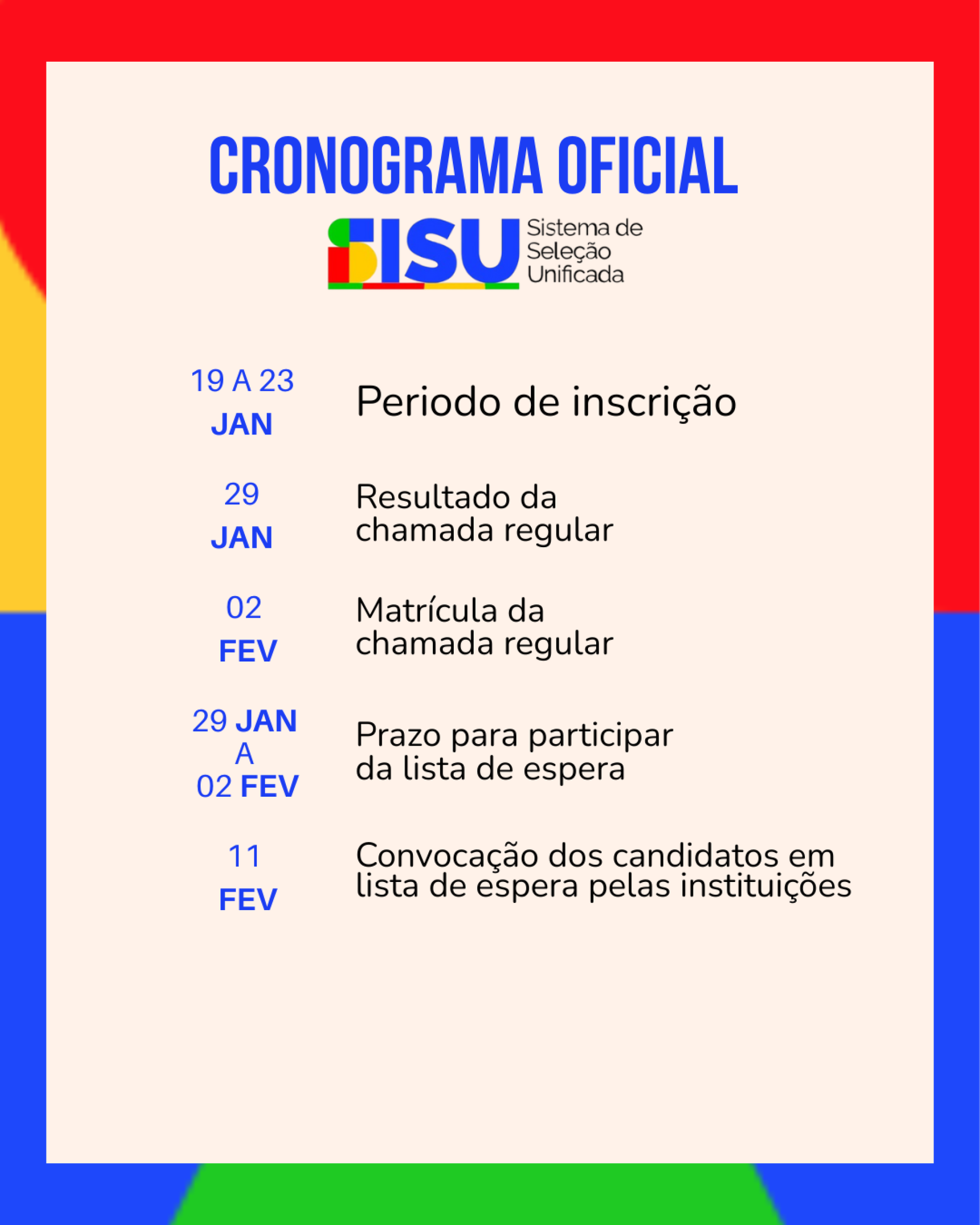 Sisu 2026: cronograma oficial é divulgado pelo MEC