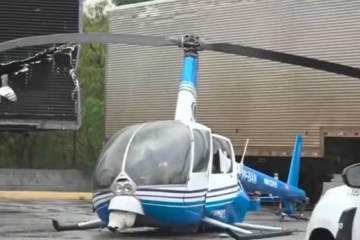 Aeronave ficou danificada após o pouso emergencial. Não há informações de feridos -  (crédito: Reprodução redes sociais)