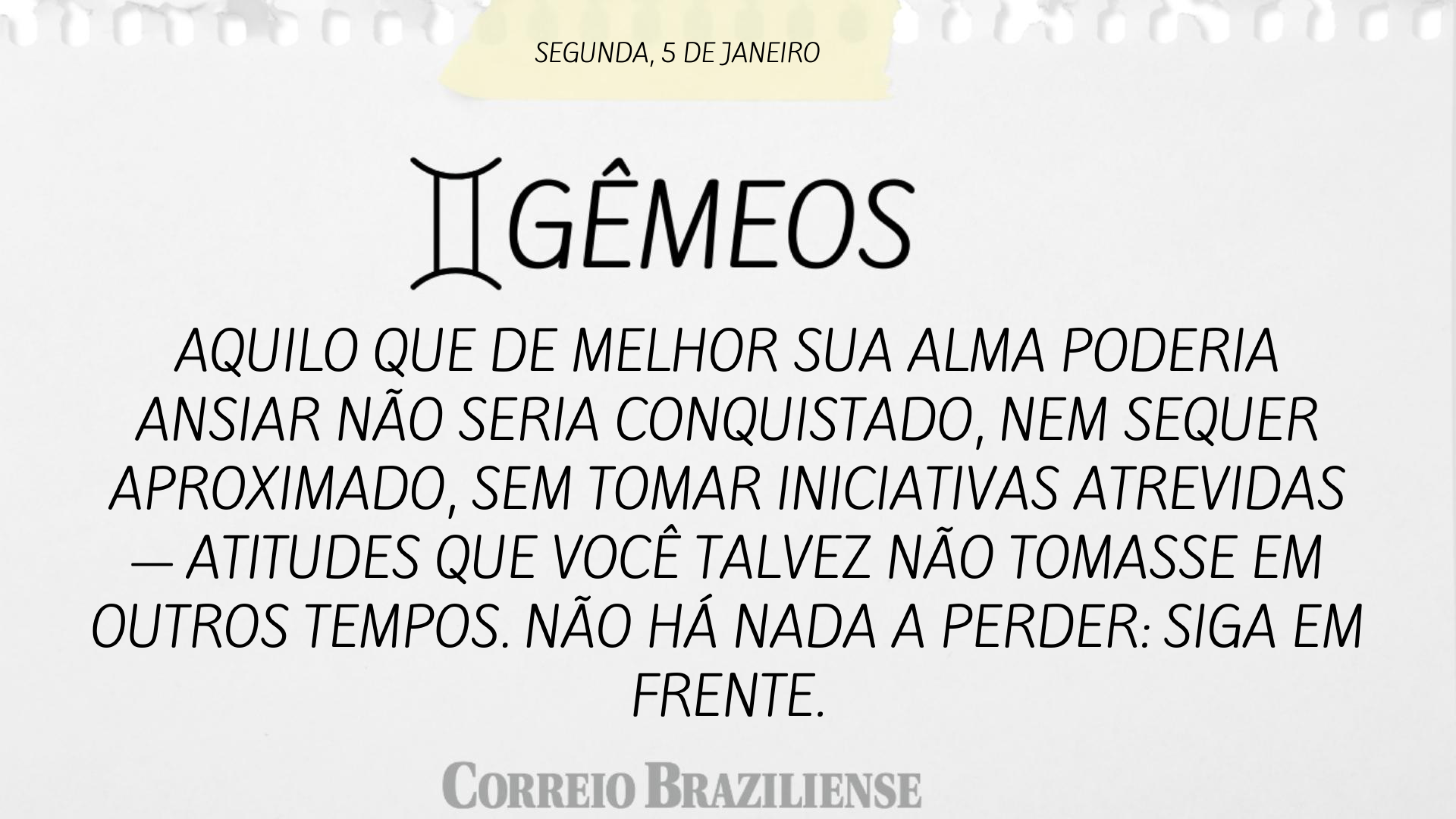 Hor&oacute;scopo desta segunda-feira, 5 de janeiro de 2026