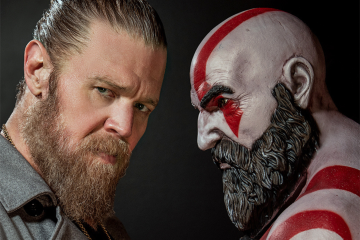 Ryan Hurst, a voz do Thor em God of War: Ragnarok será Kratos no live-action do streaming. -  (crédito: Divulgação/Prime Video)