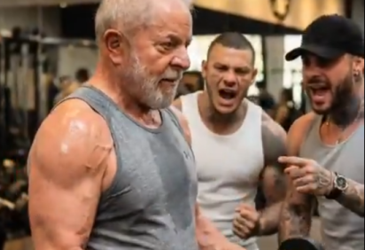 Vídeo produzido por inteligência artificial mostra Lula treinando para uma maratona -  (crédito: Reprodução/redes sociais ) -Vídeo produzido por inteligência artificial mostra Lula treinando para uma maratona -  (crédito: Reprodução/redes sociais )