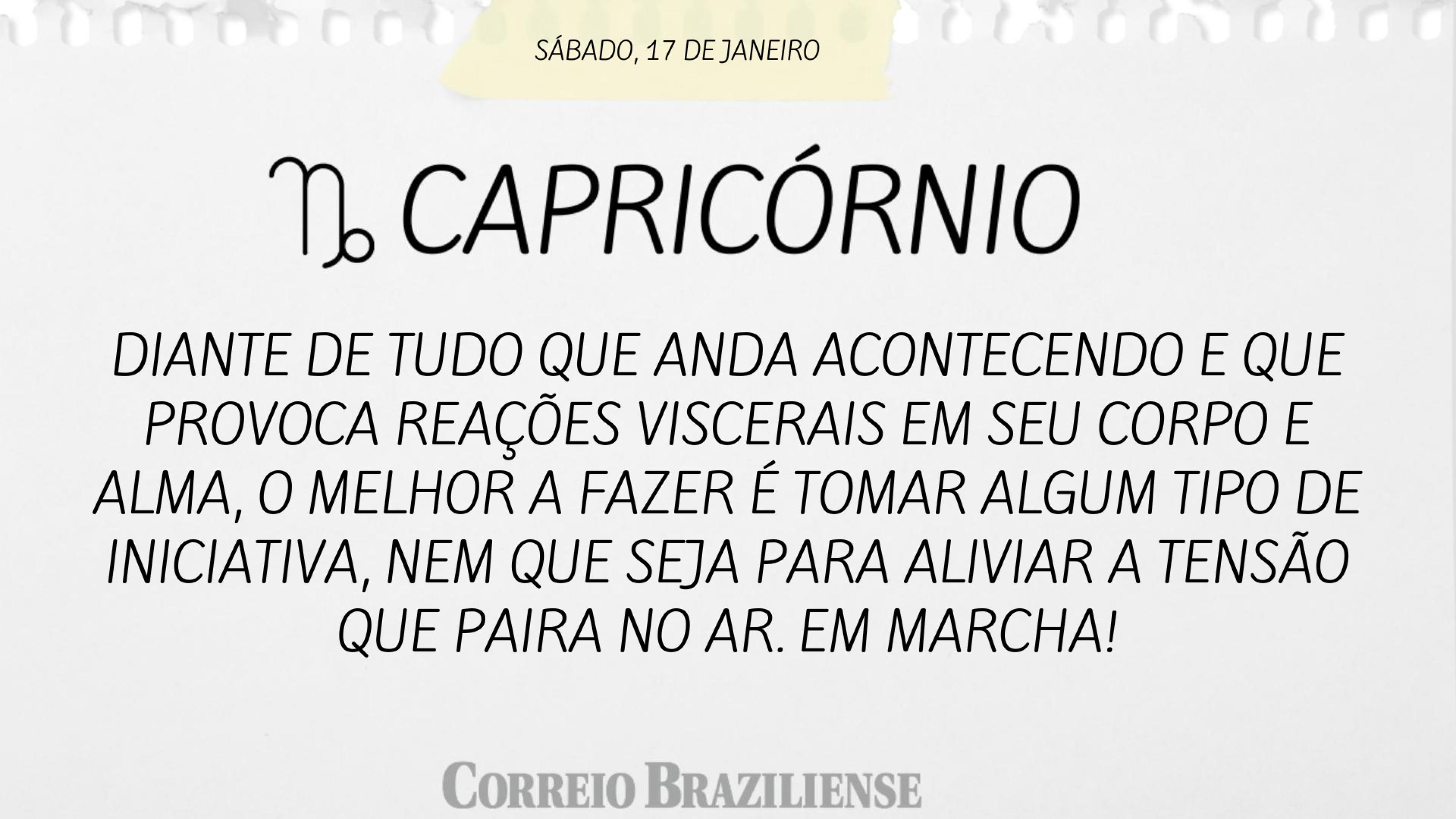 Hor&oacute;scopo | 17 de janeiro