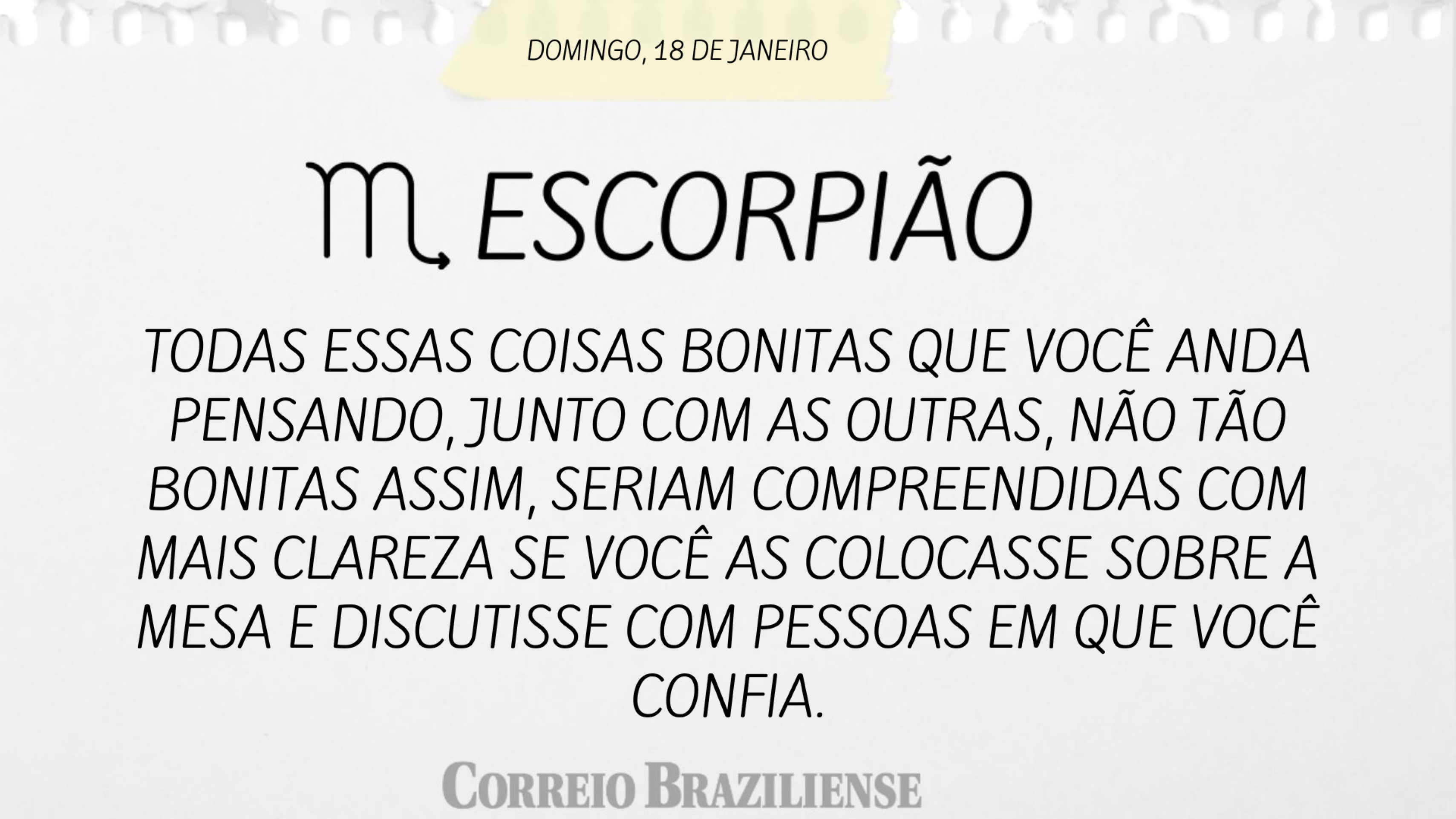 Hor&oacute;scopo | 18 de janeiro