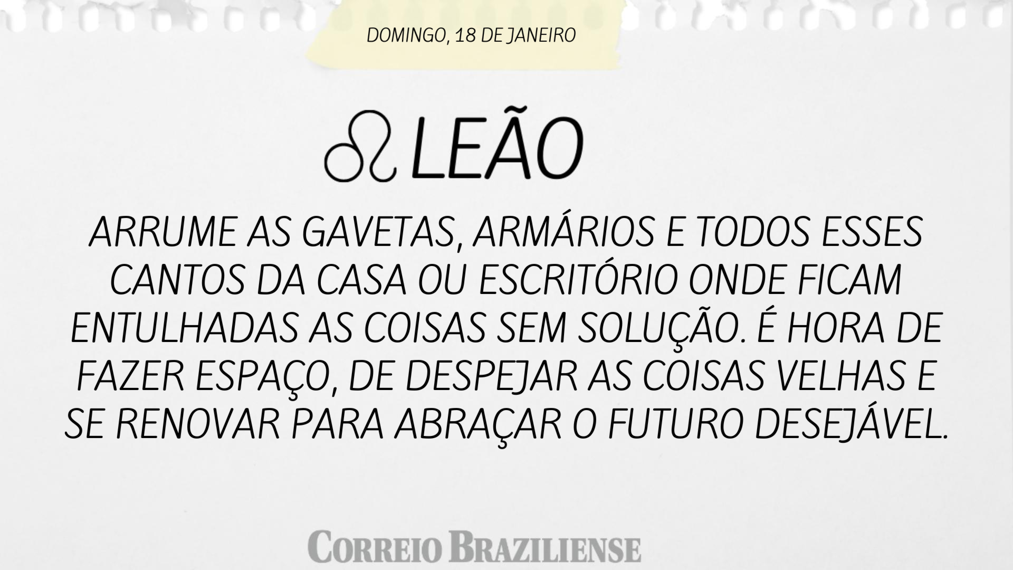 Hor&oacute;scopo | 18 de janeiro