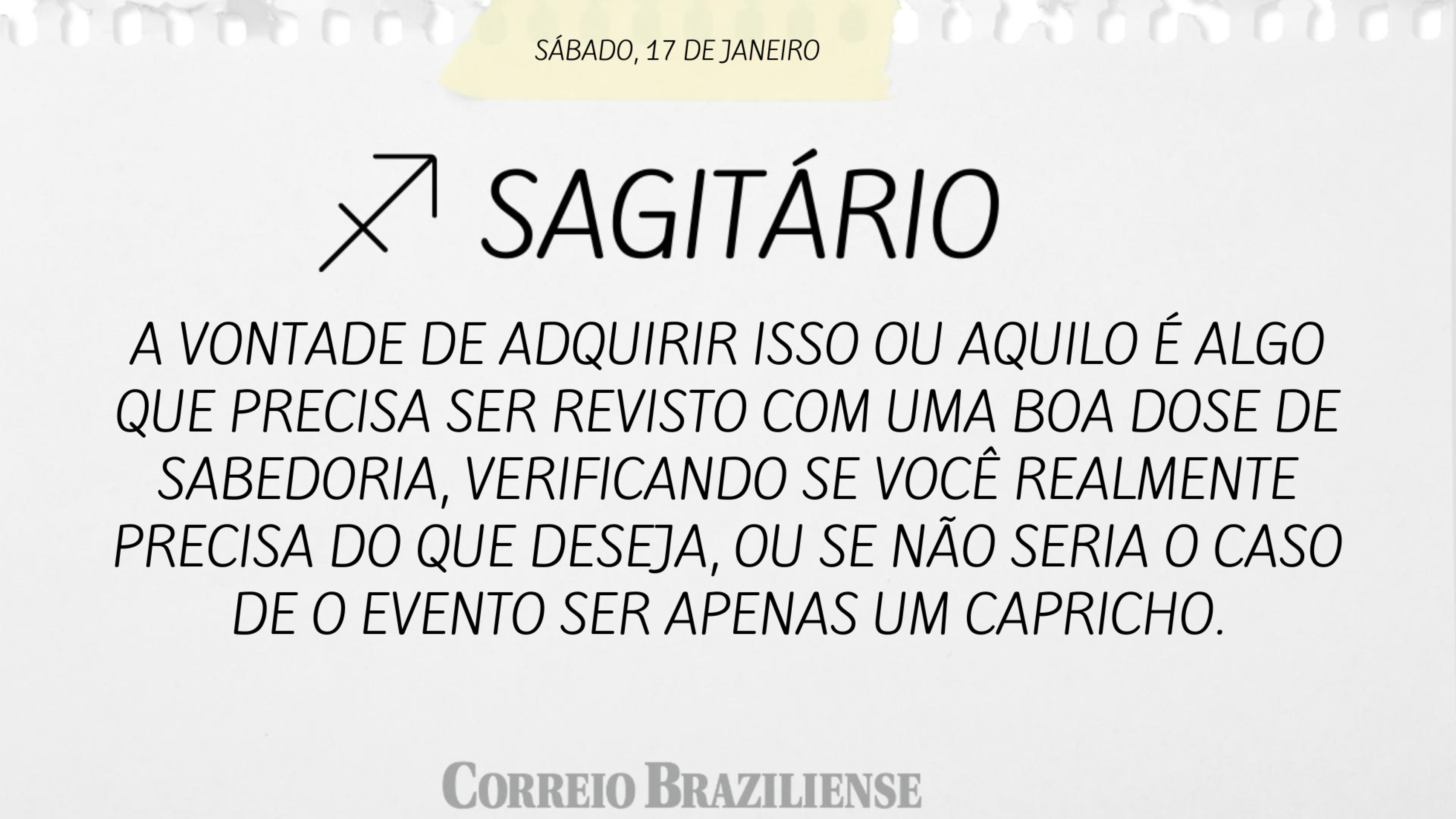 Hor&oacute;scopo | 17 de janeiro