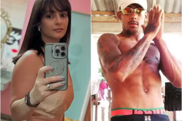 Layla estava acompanhada de Jardel no dia em que foi receber a posse de delegada -  (crédito: Reprodução/X)