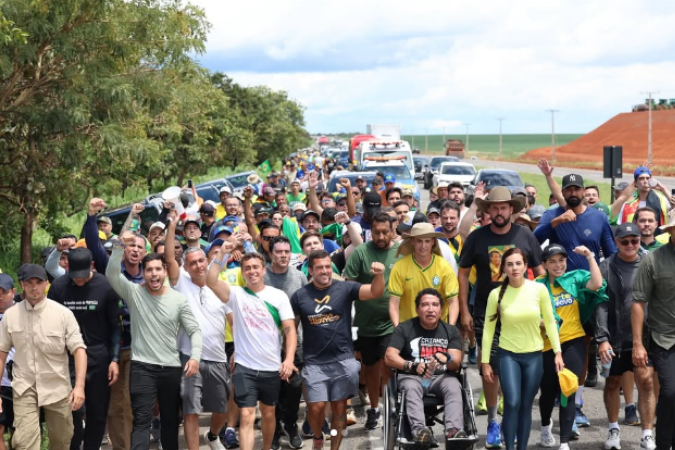 A Caminhada pela Justiça e Liberdade, liderada pelo deputado federal Nikolas Ferreira (PL) - (crédito: Reprodução / Instagram / @nikolasferreiradm) A Caminhada pela Justiça e Liberdade, liderada pelo deputado federal Nikolas Ferreira (PL) - (crédito: Reprodução / Instagram / @nikolasferreiradm)